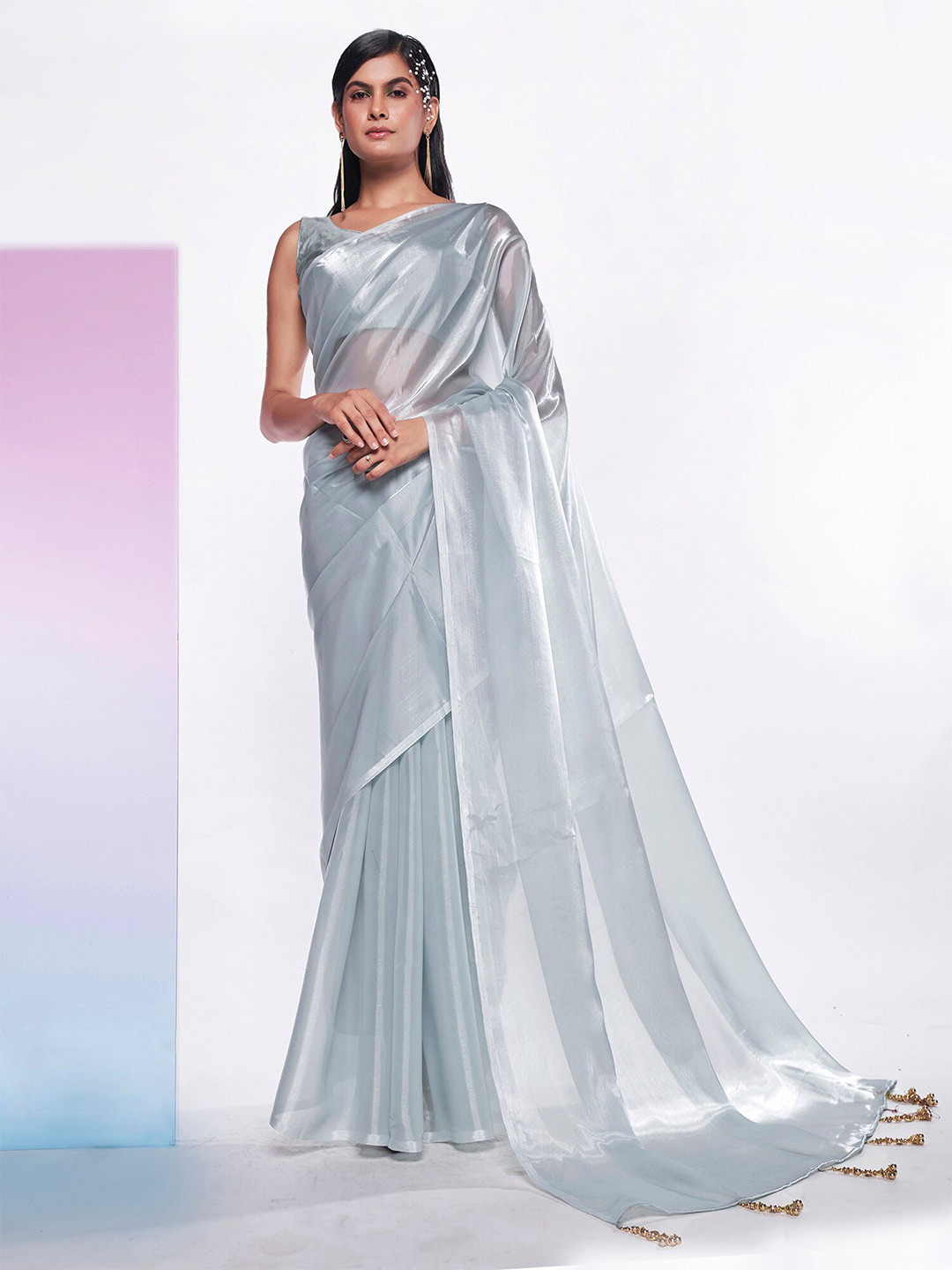 Kalista Silver Organza Saree