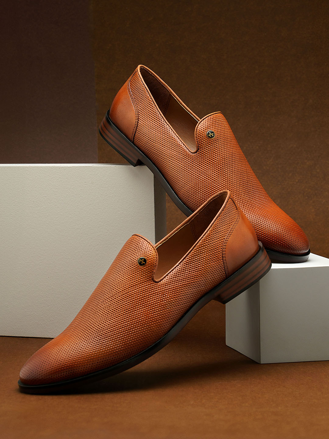 Arrow Men Textured Leather Formal Slip-On Shoes