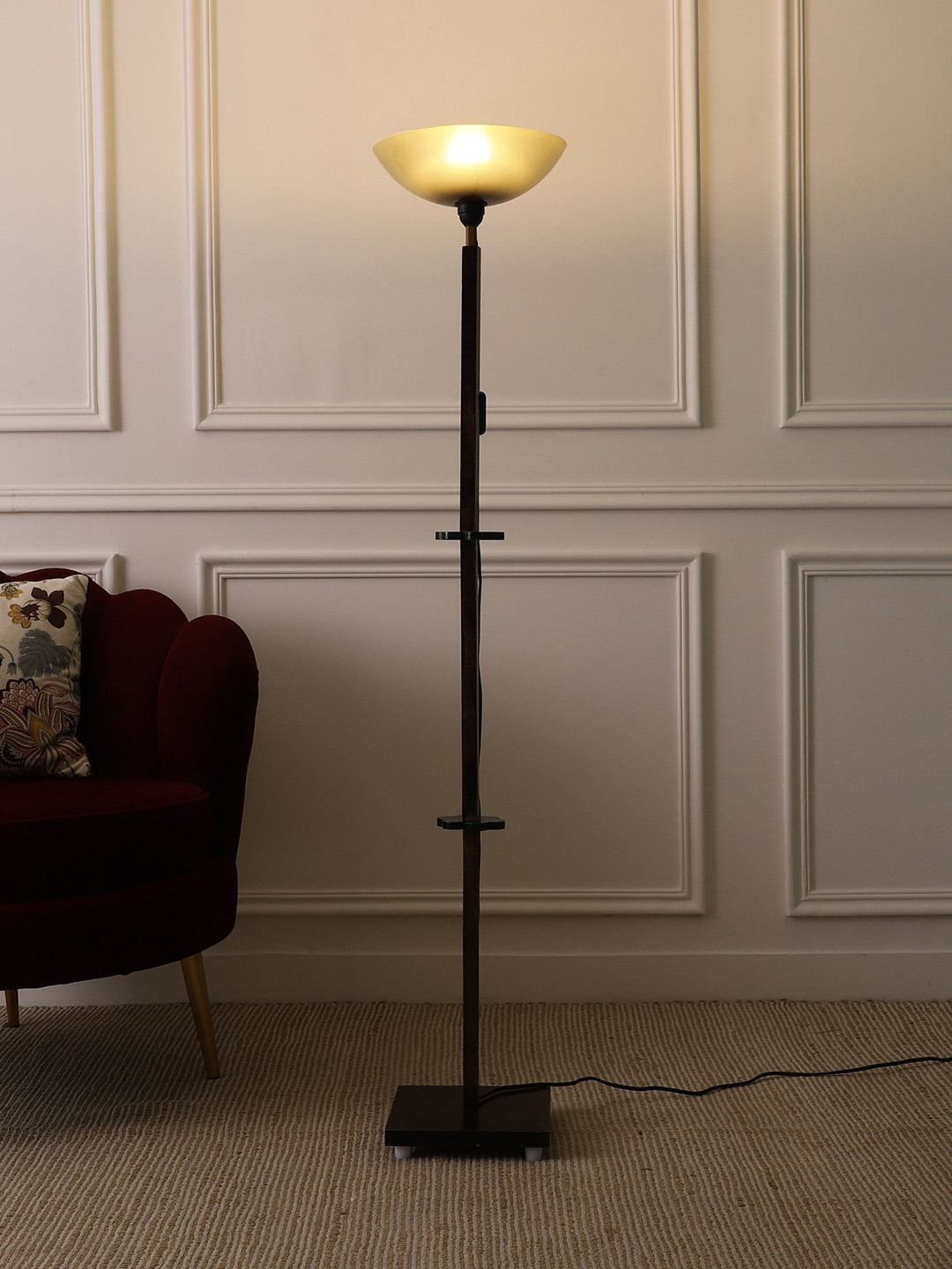 SANDED EDGE Black Textured Iron Floor Lamp