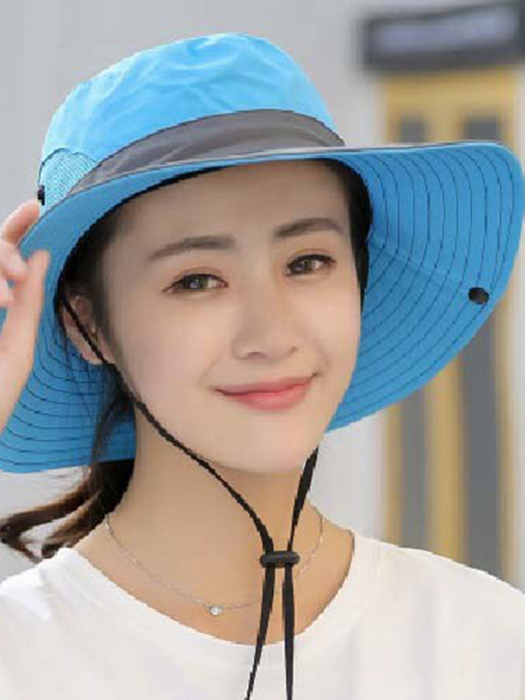 Alexvyan Women Colourblocked Ponytail Opening Sun Hat