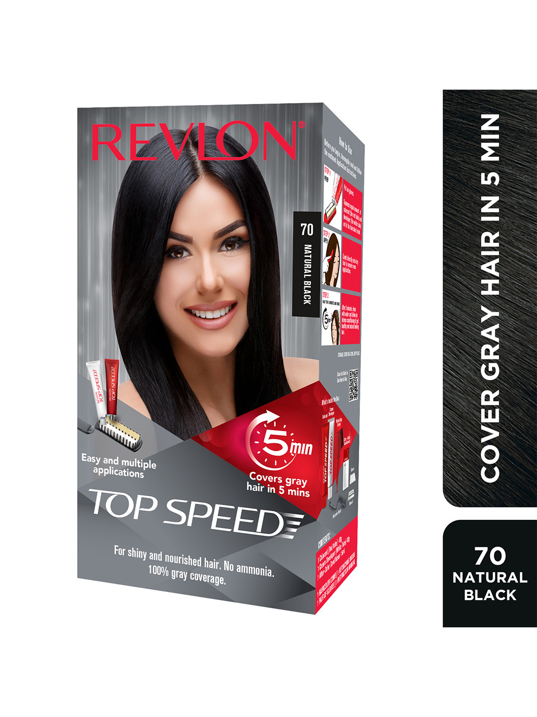 Revlon Top Speed Hair Color - Women - Natural Black 70