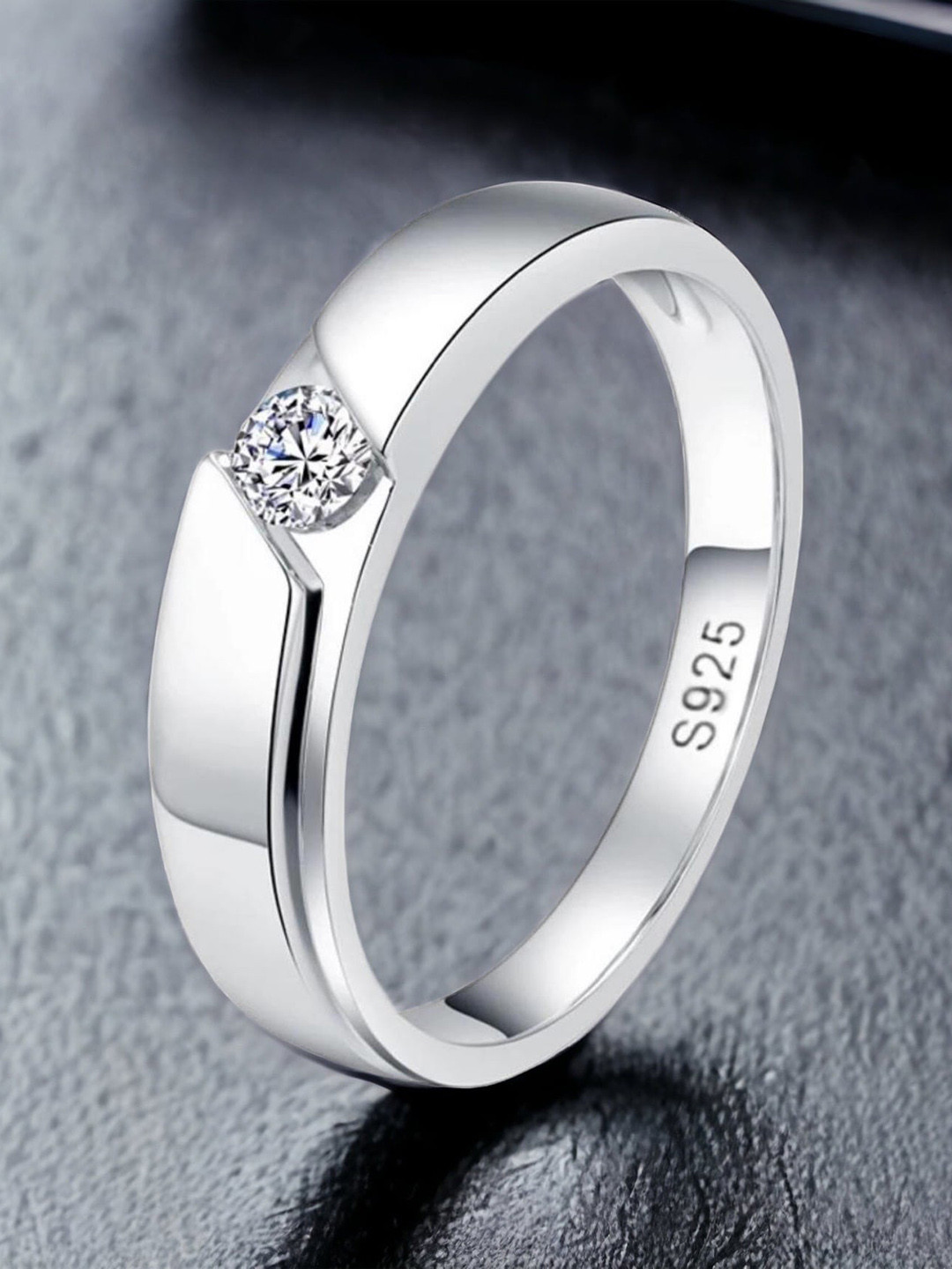 MYKI Sterling Silver Plated Stone-Studded Adjustable Sterling Silver Plated