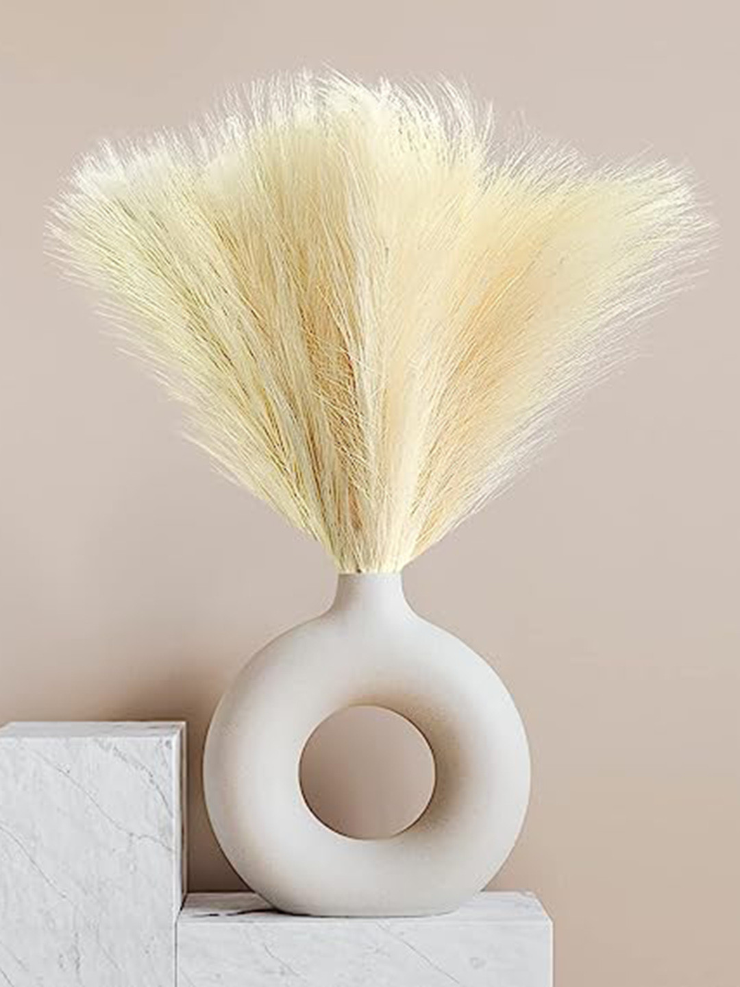 BS AMOR Beige 3 Pieces Artificial Pampas Grass