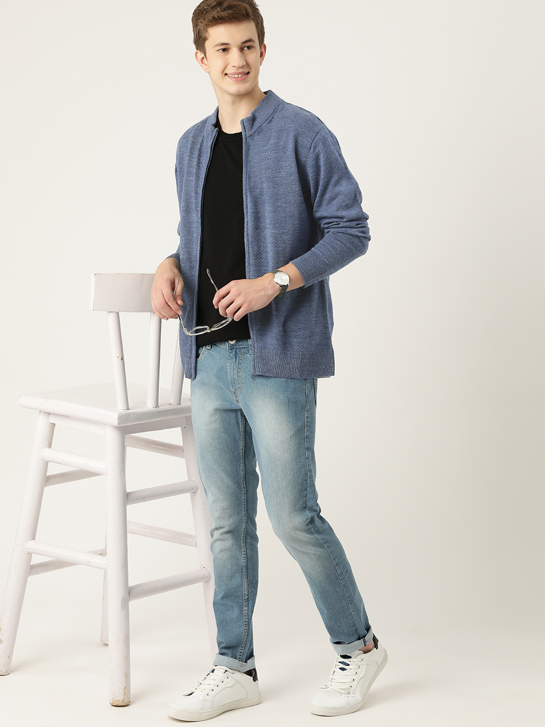 Mast & Harbour Acrylic Striped Cardigan
