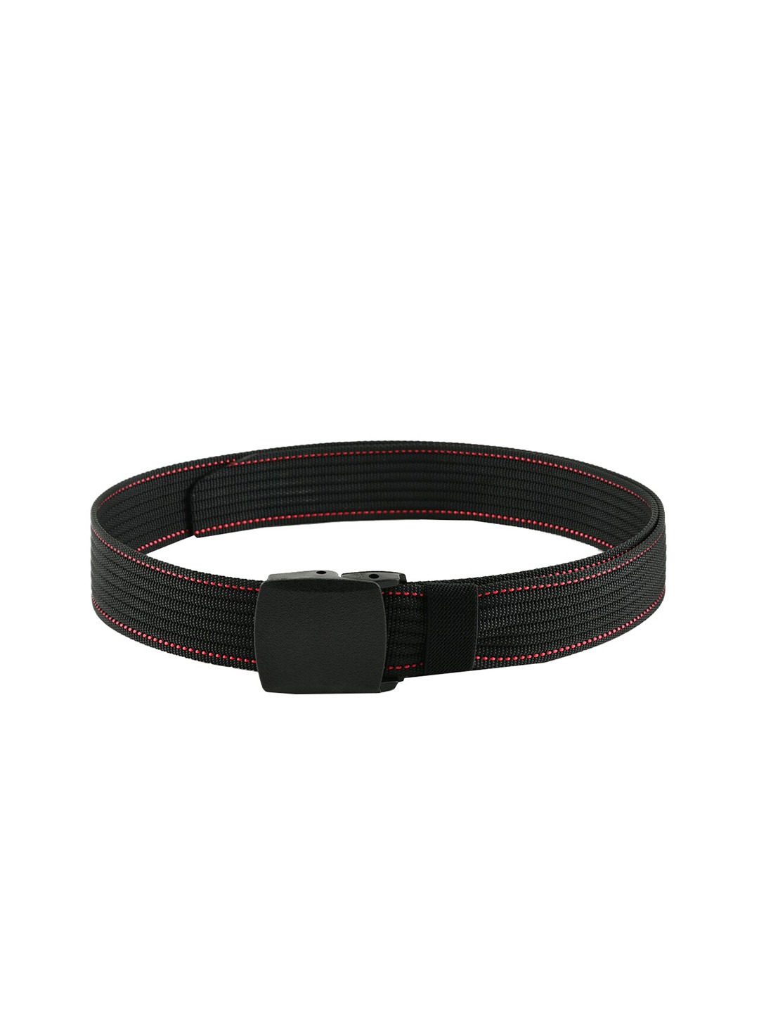 Mast & Harbour Men Black & Red Textured Slim Belt