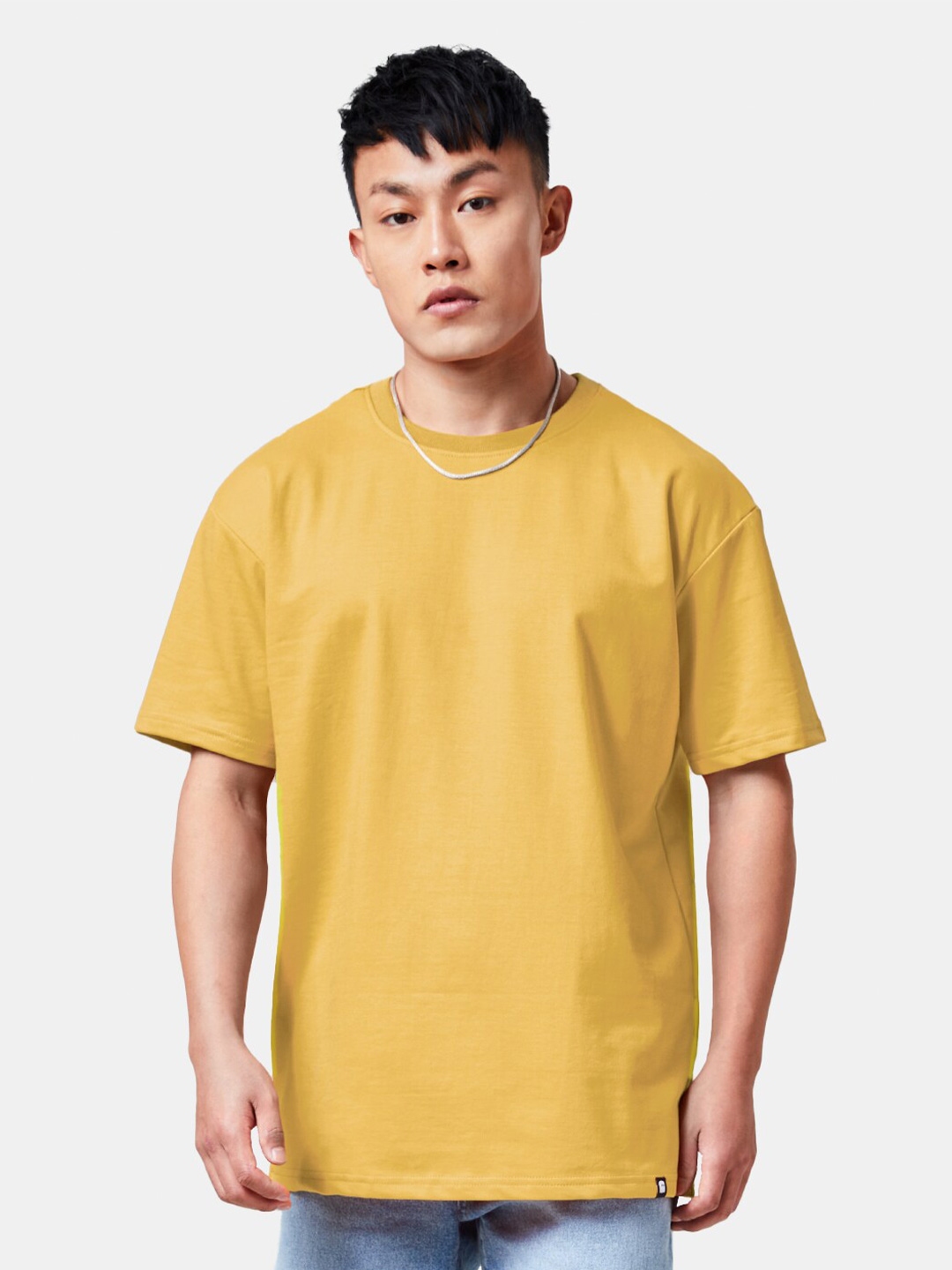Buy The Souled Store Mustard Drop Shoulder Sleeves Oversized Pure