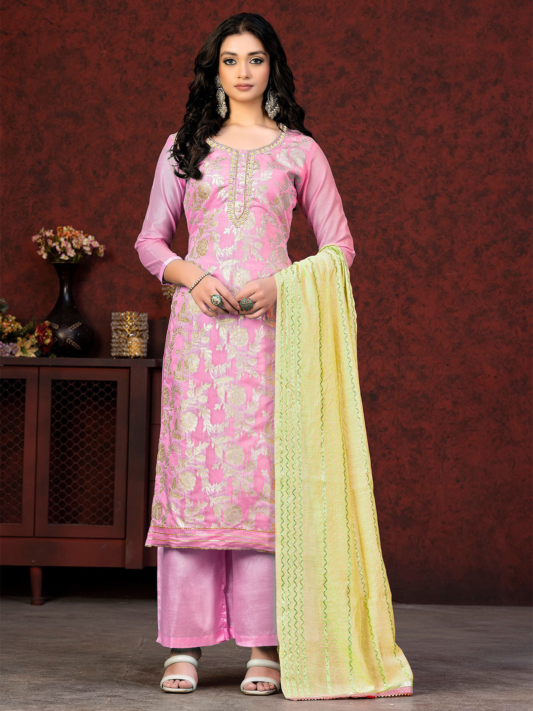 SHADOW & SAINING Woven Design Unstitched Dress Material