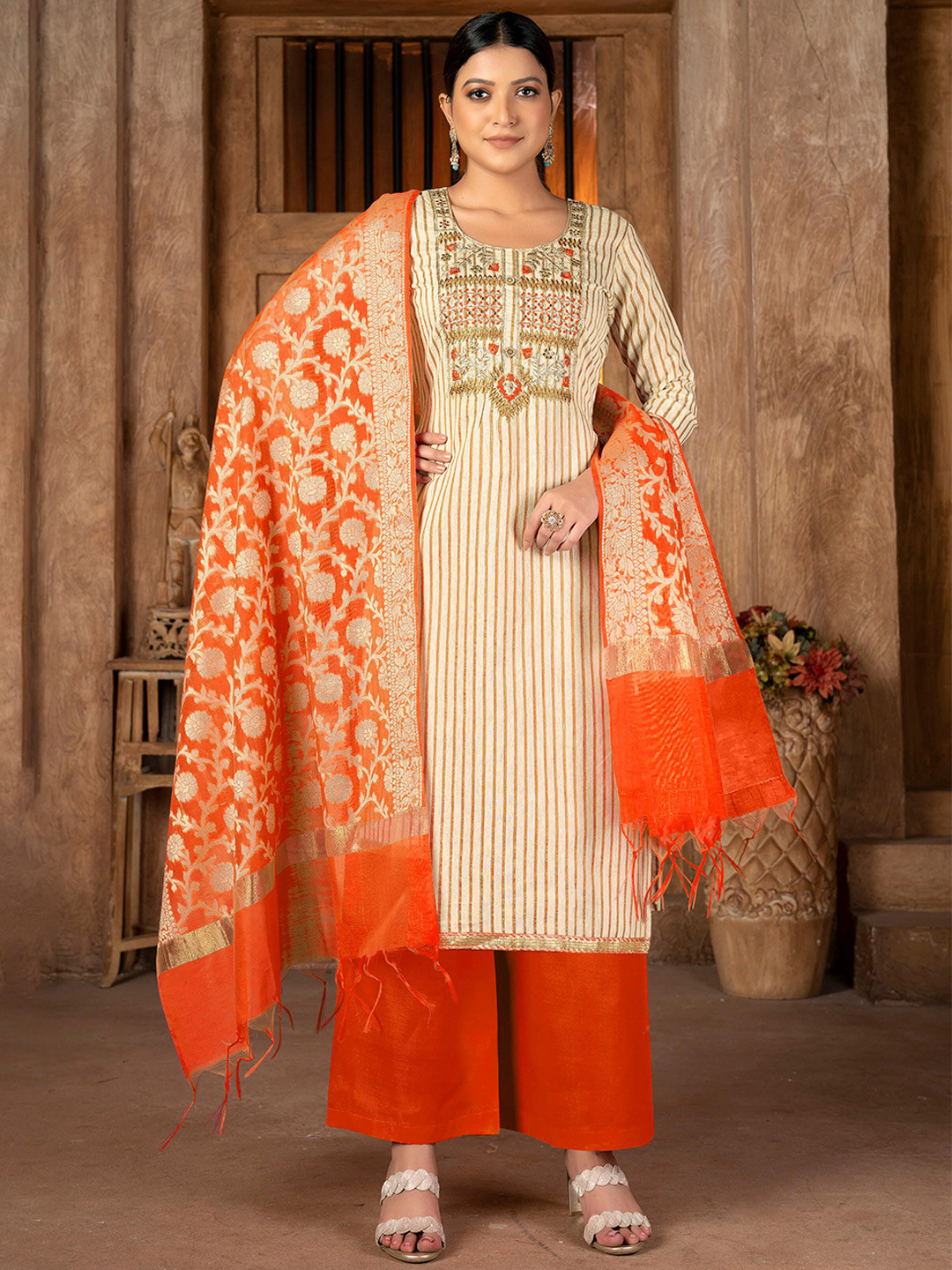 SHADOW & SAINING Embroidered Unstitched Dress Material