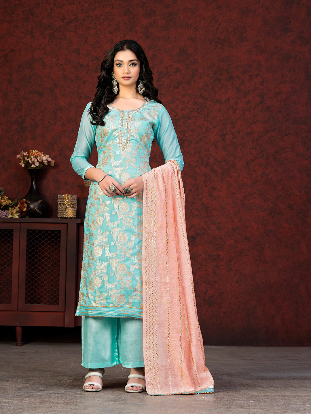 SHADOW & SAINING Woven Design Unstitched Dress Material