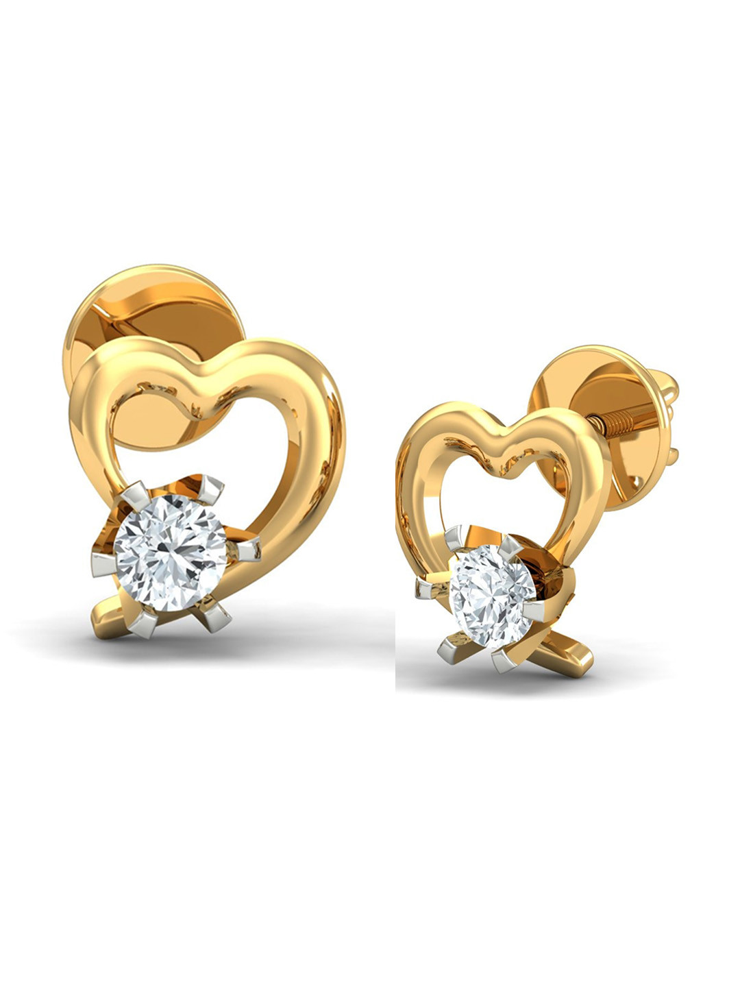 KUBERBOX Love December 18KT Gold Diamond-Studded Earrings - 1.51gm