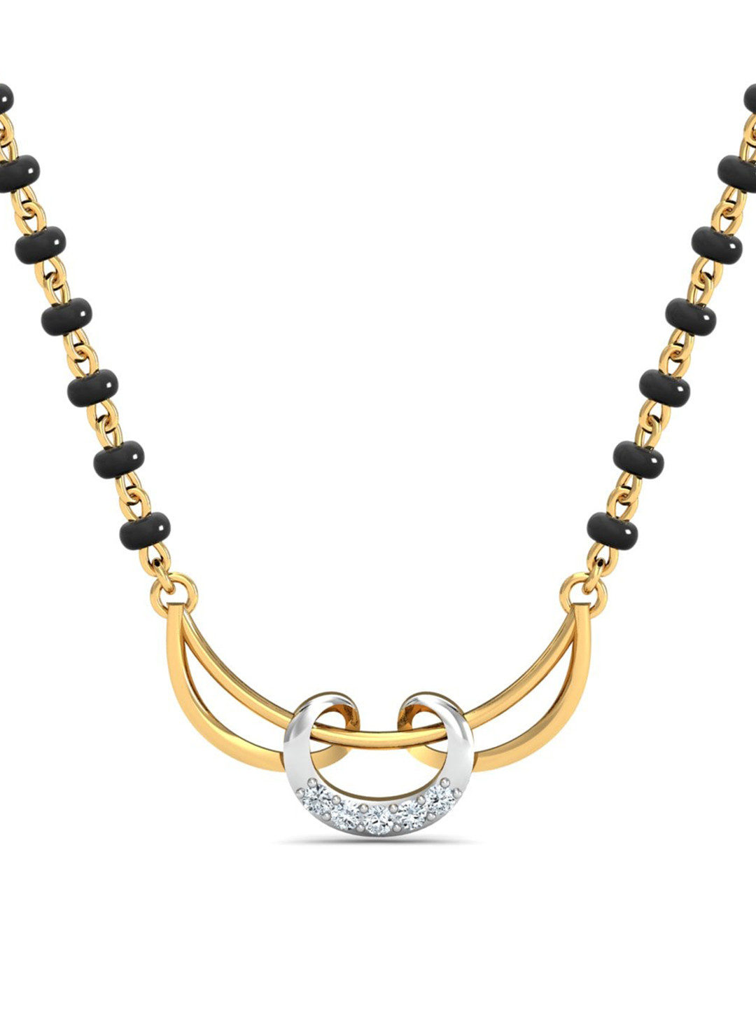 KUBERBOX Shobhan 18K Gold Diamond Studded Mangalsutra Pendant - 1.02 g