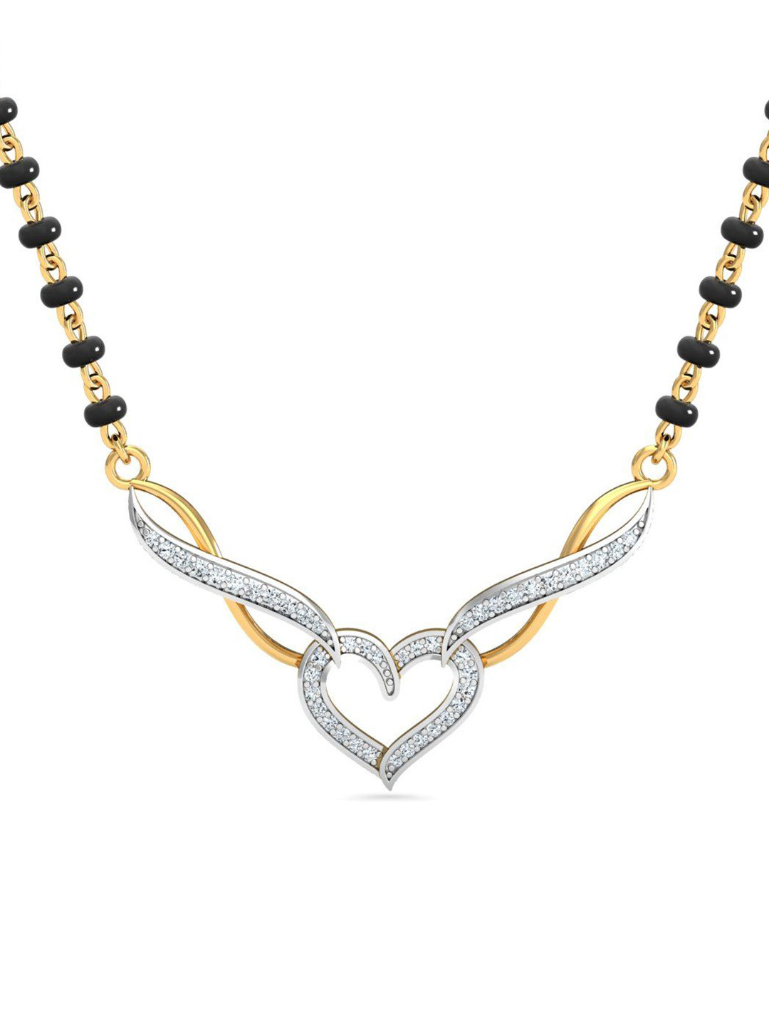 KUBERBOX Manahputa 18KT Gold Diamond Studded Mangalsutra Pendant 1.46 gm