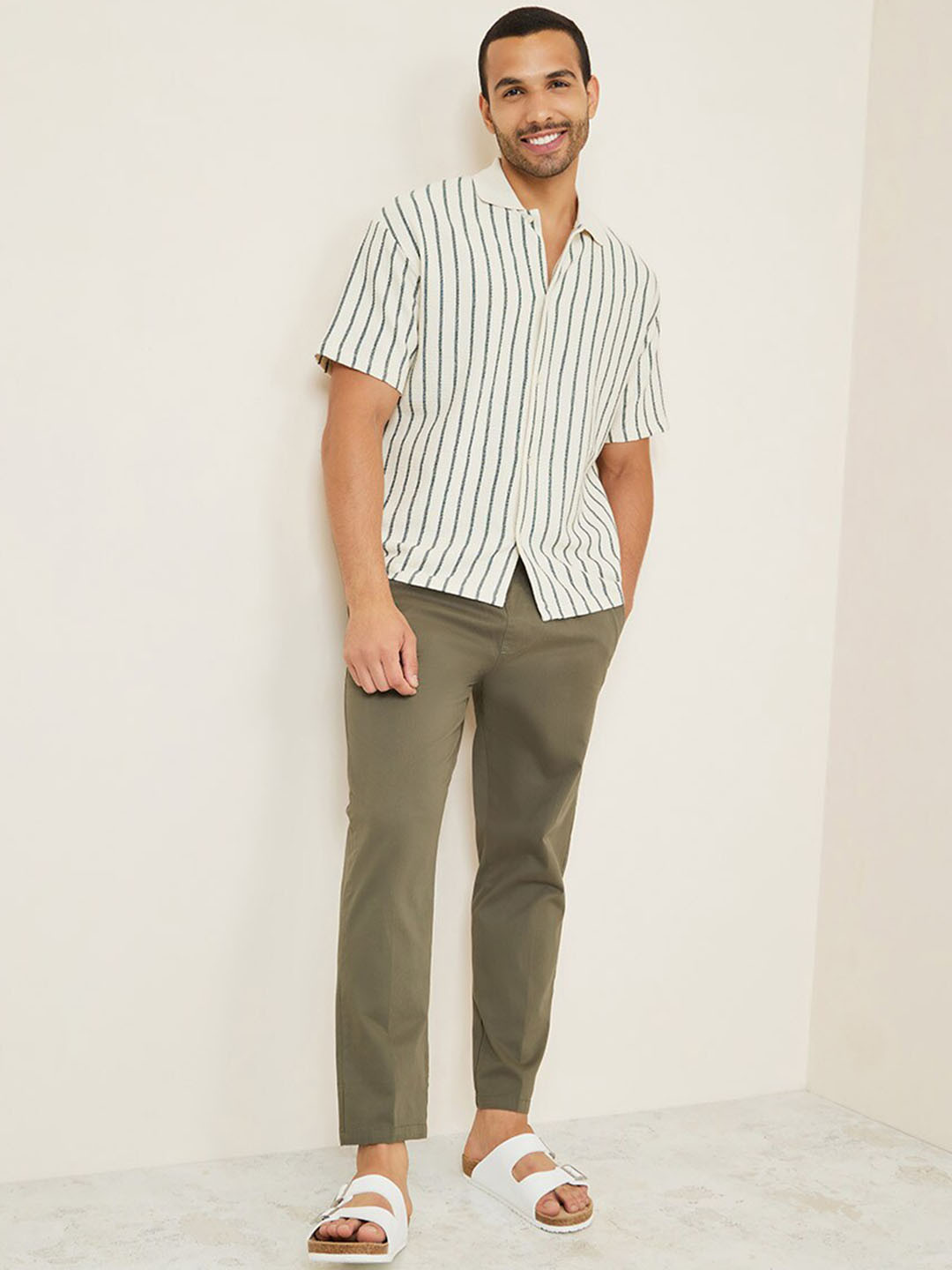 Styli Men Slim Fit Elasticated Waistband Twill Jogger