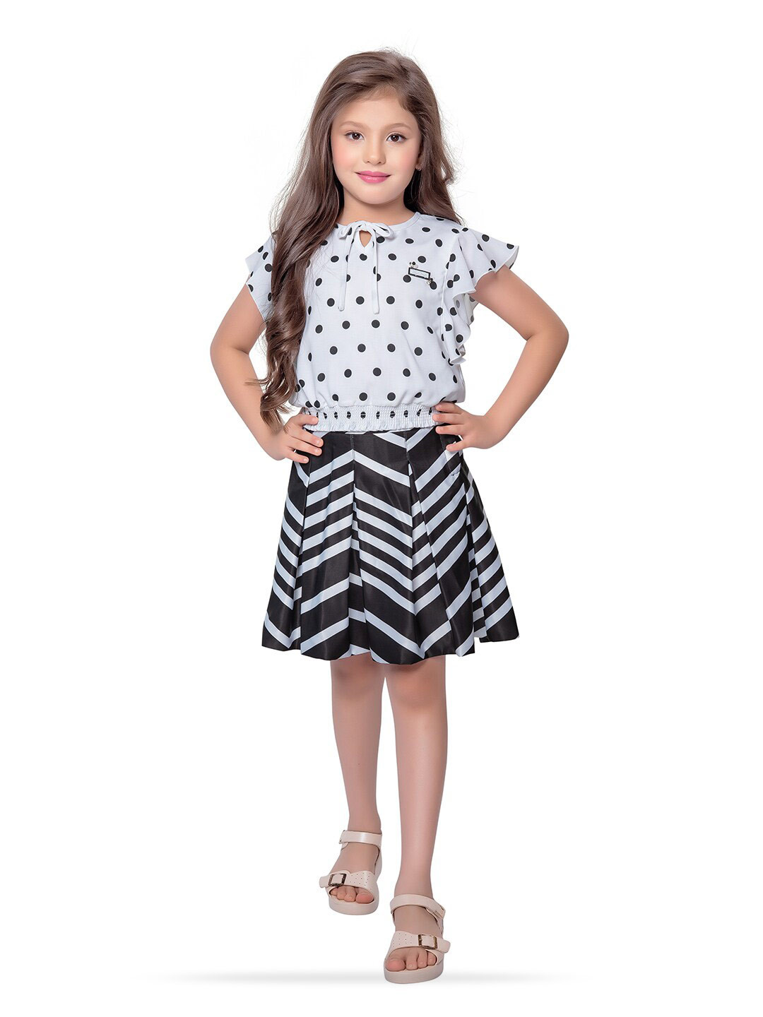 Tiny Baby Girls Printed Top with Skirt