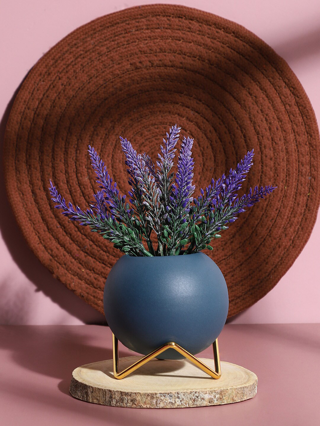 Bonhomie Navy Blue Ceramic Planter With Stand