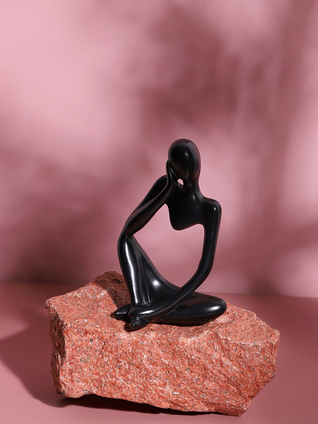 Bonhomie Daydream Hollow Black Ceramic Glossy Living Room Small Showpiece - 5.1 Inches