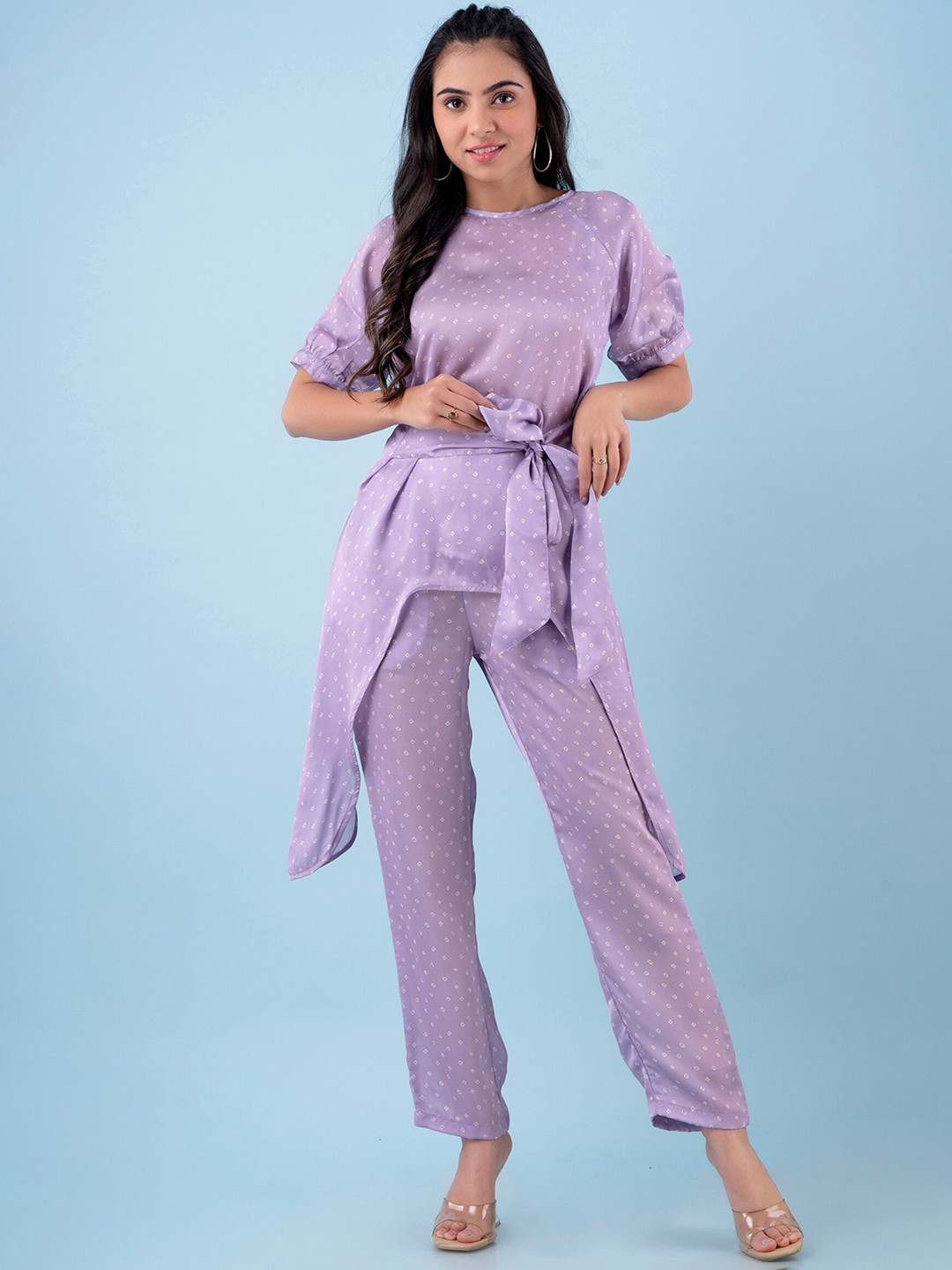 Kohsh Bandhani Printed Top With Trousers Co-Ords