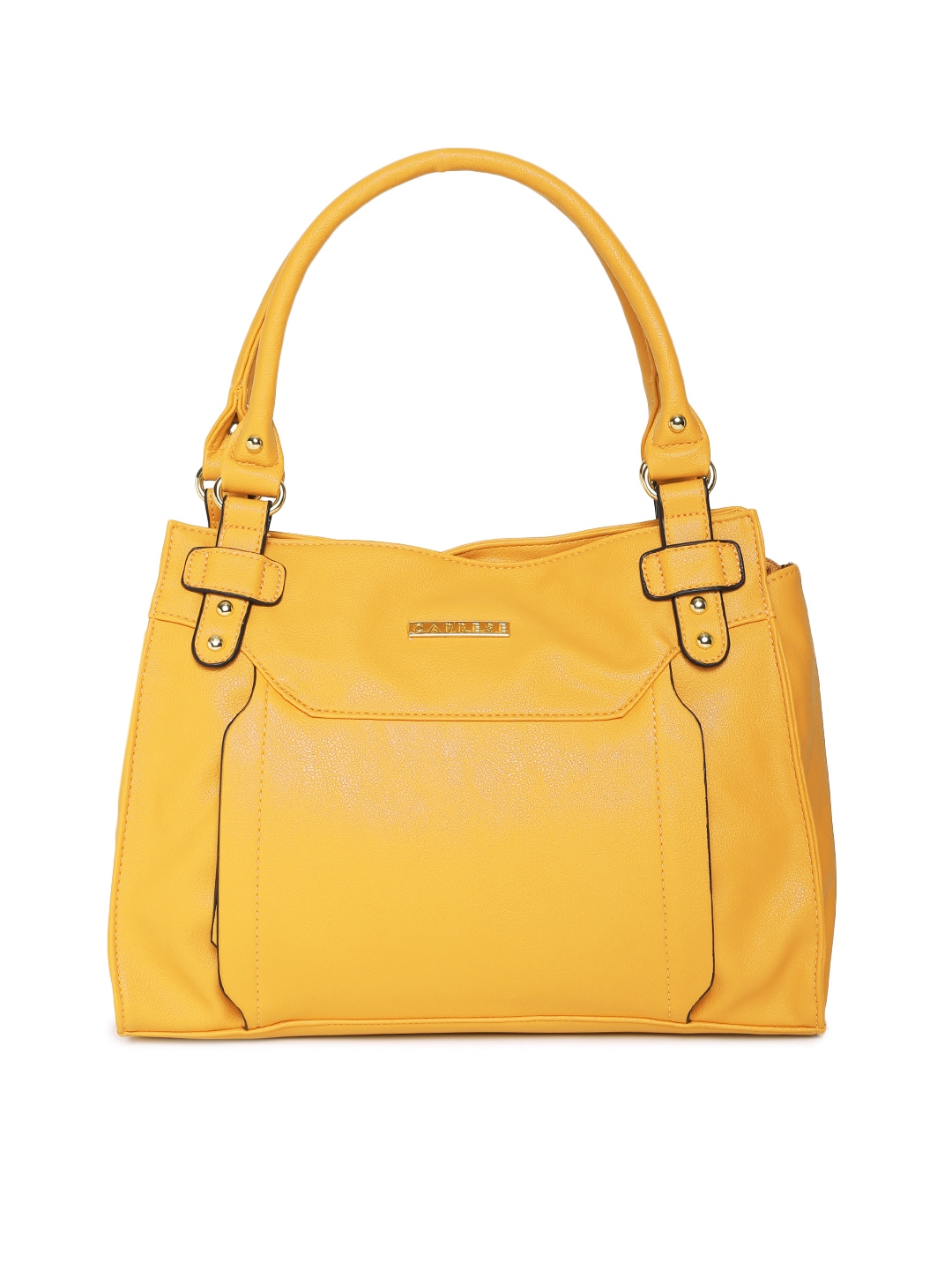 Buy Caprese Mustard Yellow Solid Handheld Bag Handbags for Women