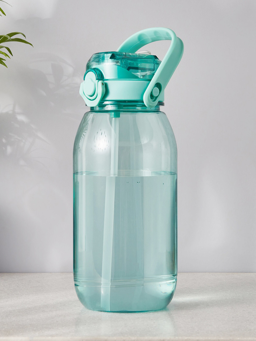 Home Centre Atlantis Green Plastic Lockable Lid Water Bottle - 2L