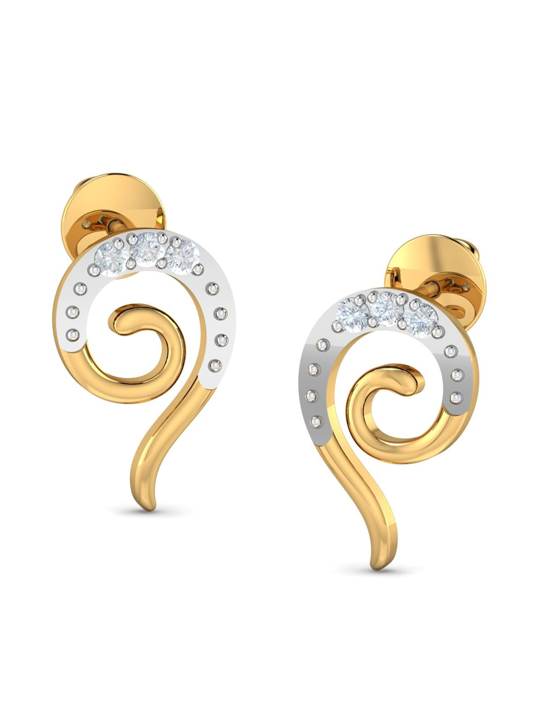 KUBERBOX Aurelia 18KT Gold Diamond-Studded Earrings-2.16gm