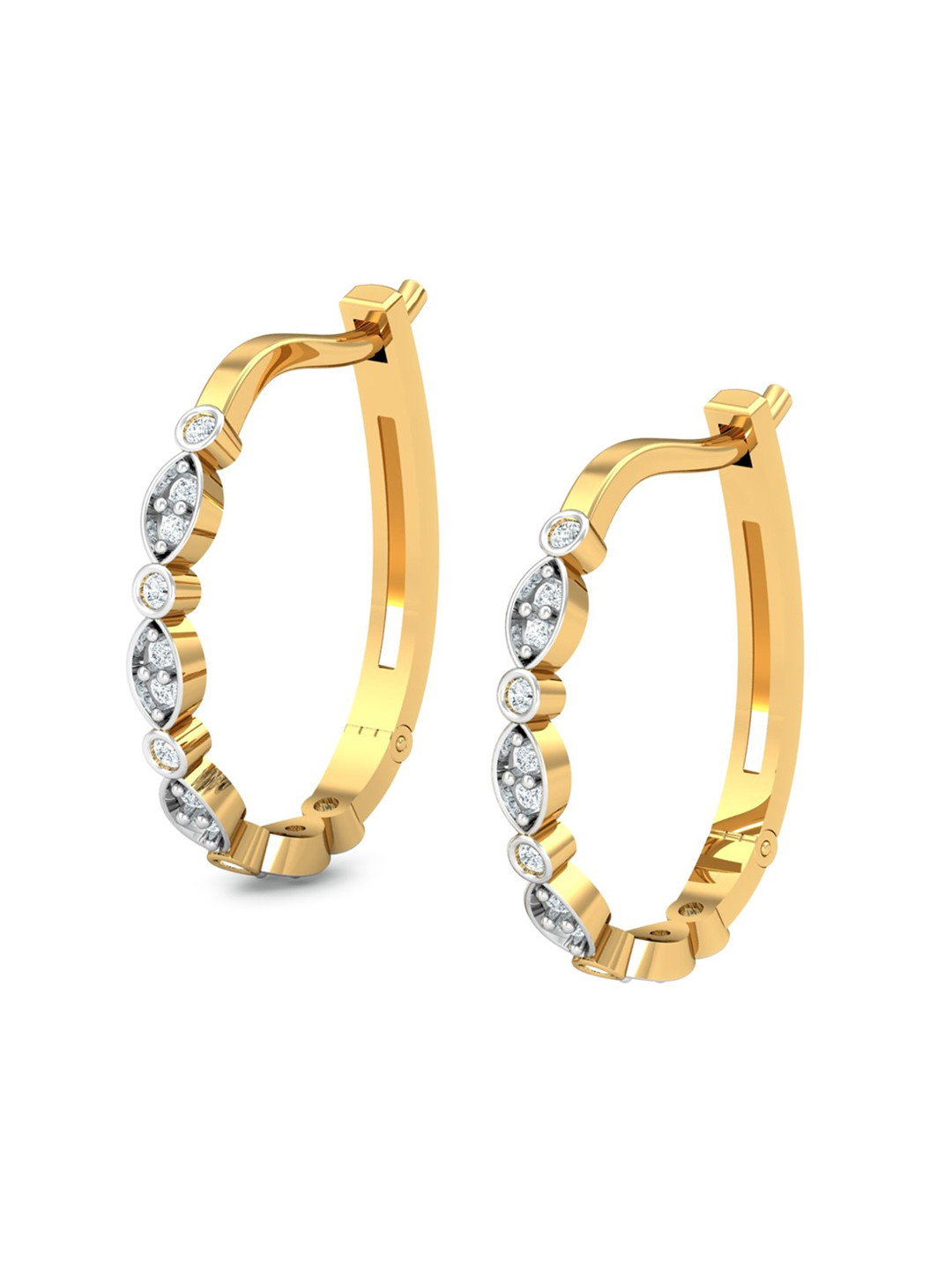KUBERBOX Antoinette 18K Gold Diamond-Studded Earrings - 1.5g