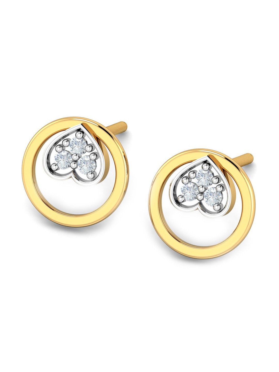 KUBERBOX Priscilla 18K Gold Diamond Studded Earrings - 1.53g