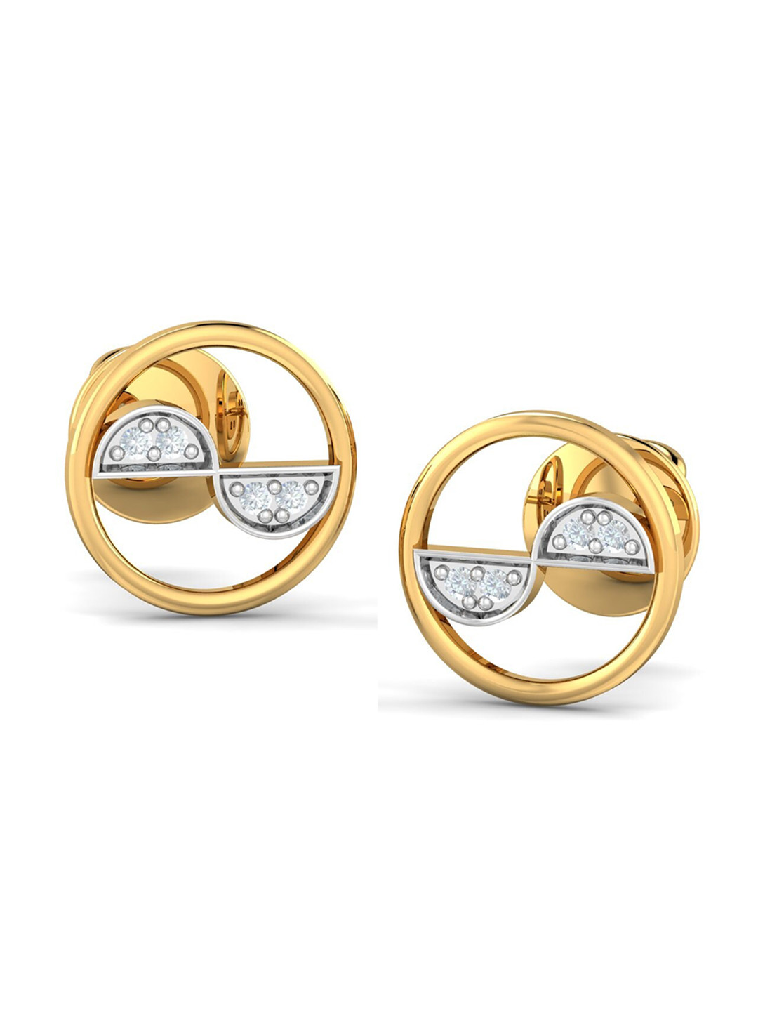 KUBERBOX Albia 18KT Gold Diamond-Studded Earrings - 1.66gm