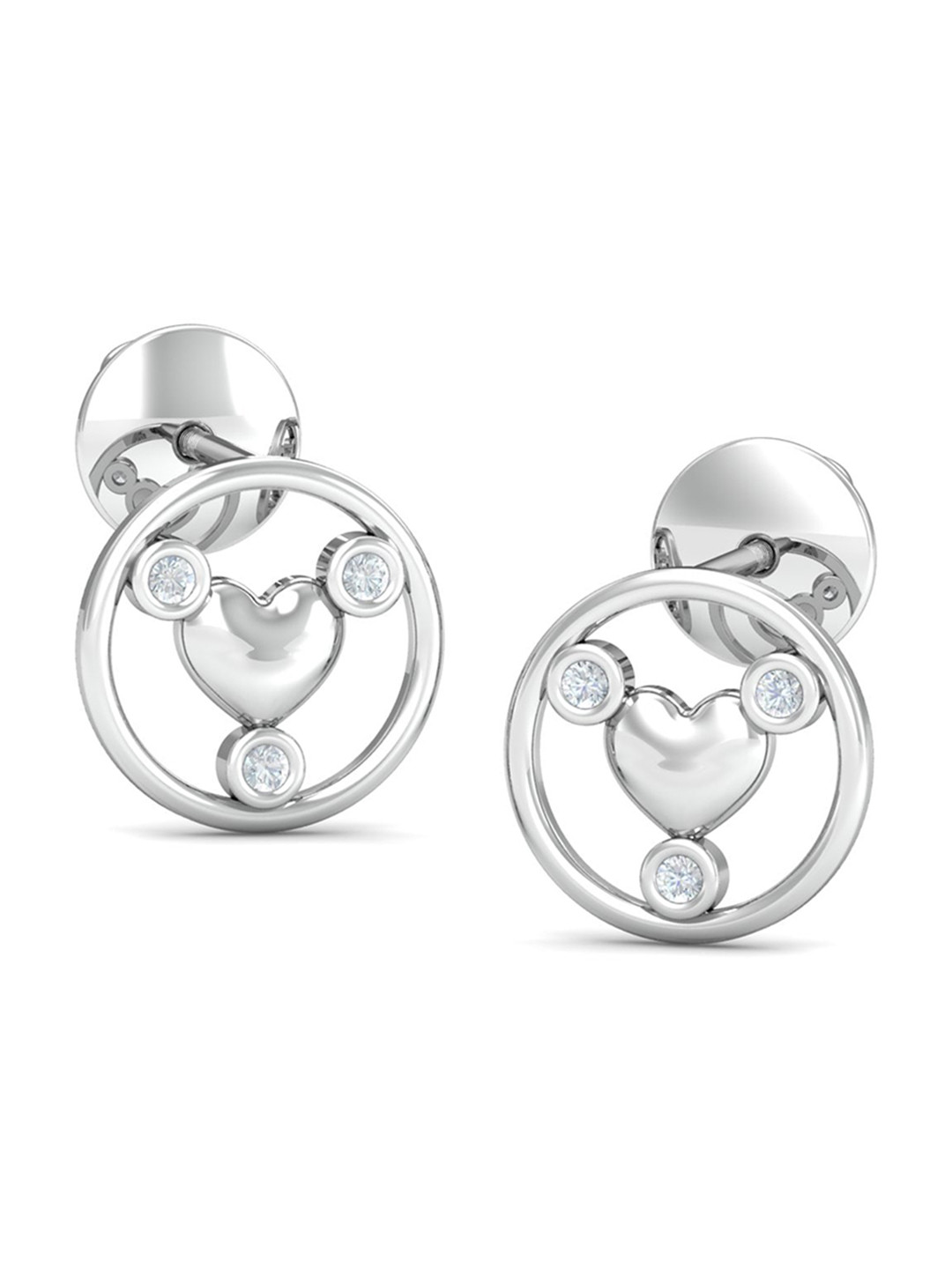 KUBERBOX 18KT White Gold Diamonds Studded Earrings - 1.7g