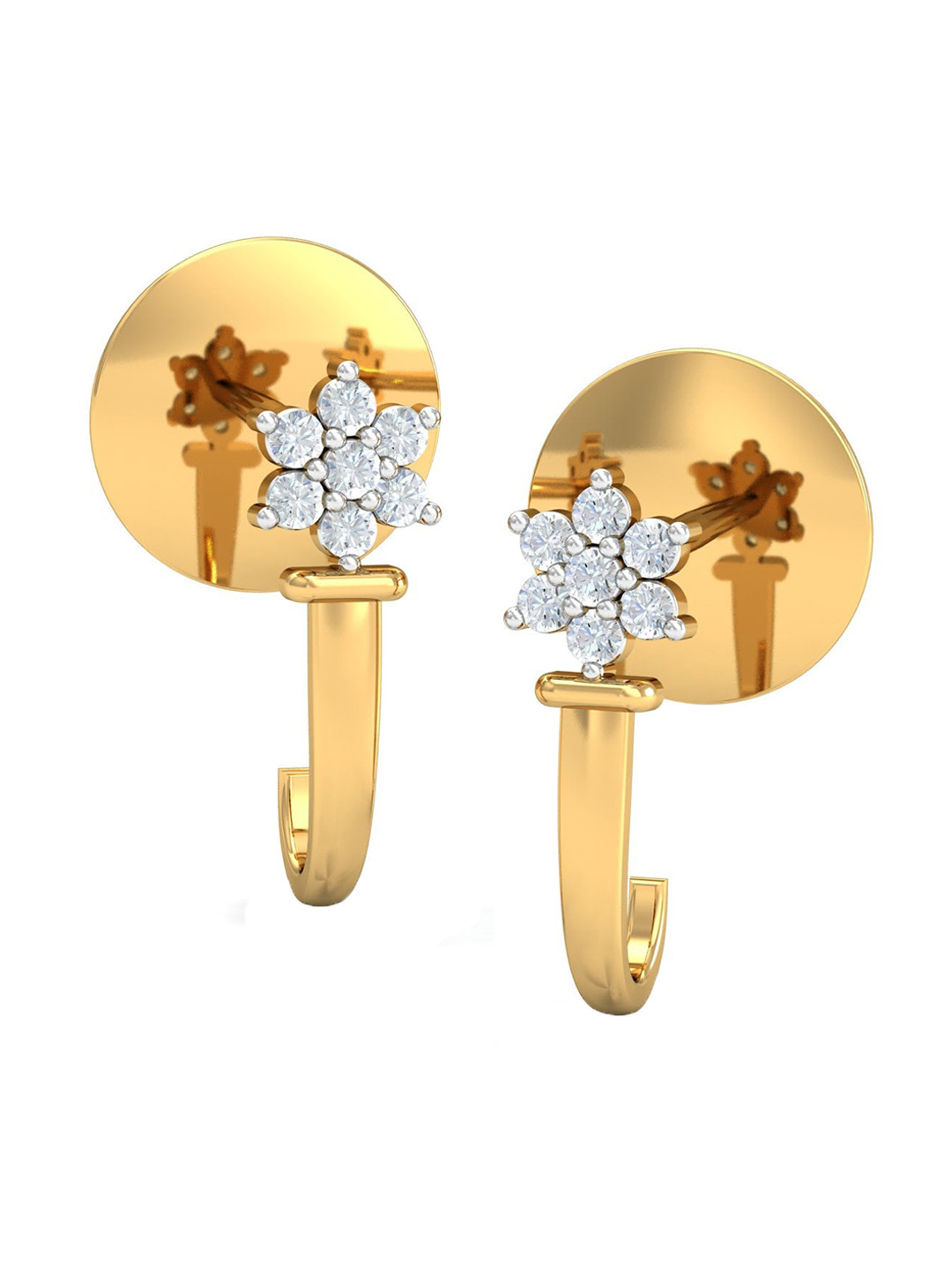 KUBERBOX Aara J 18KT Gold Diamond-Studded Earrings- 1.68 gm