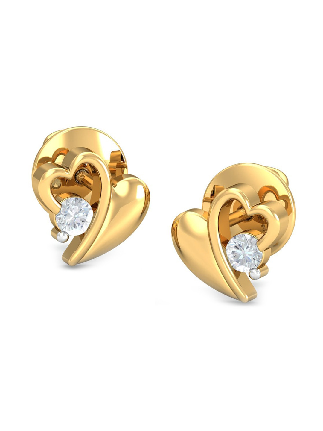 KUBERBOX 18KT Gold Diamond-Studded Earrings-1.84gm