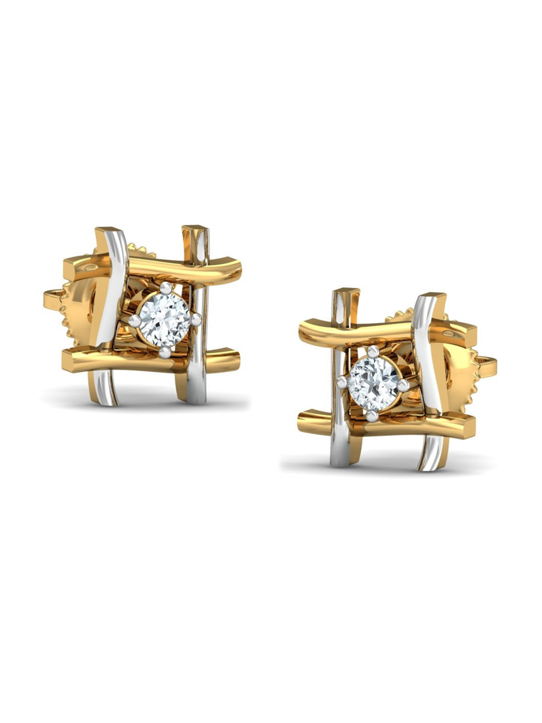 KUBERBOX Korners 18KT Gold Diamond-Studded Earrings 1.44gm