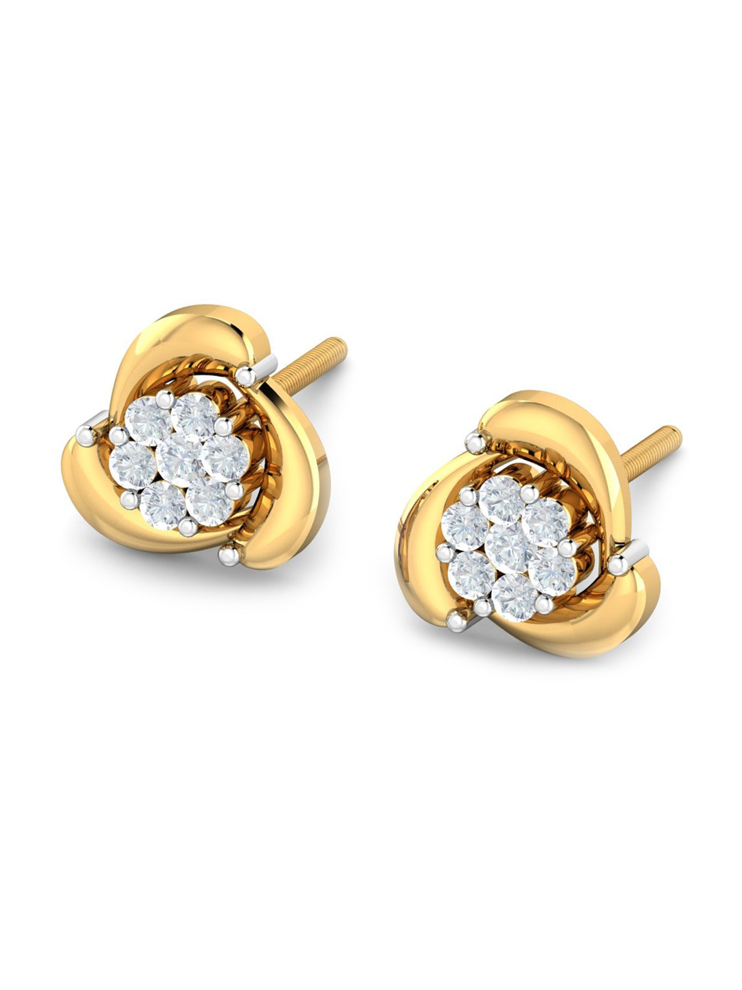 KUBERBOX Afolabi 18KT Gold Diamond-Studded Earrings - 1.85gm