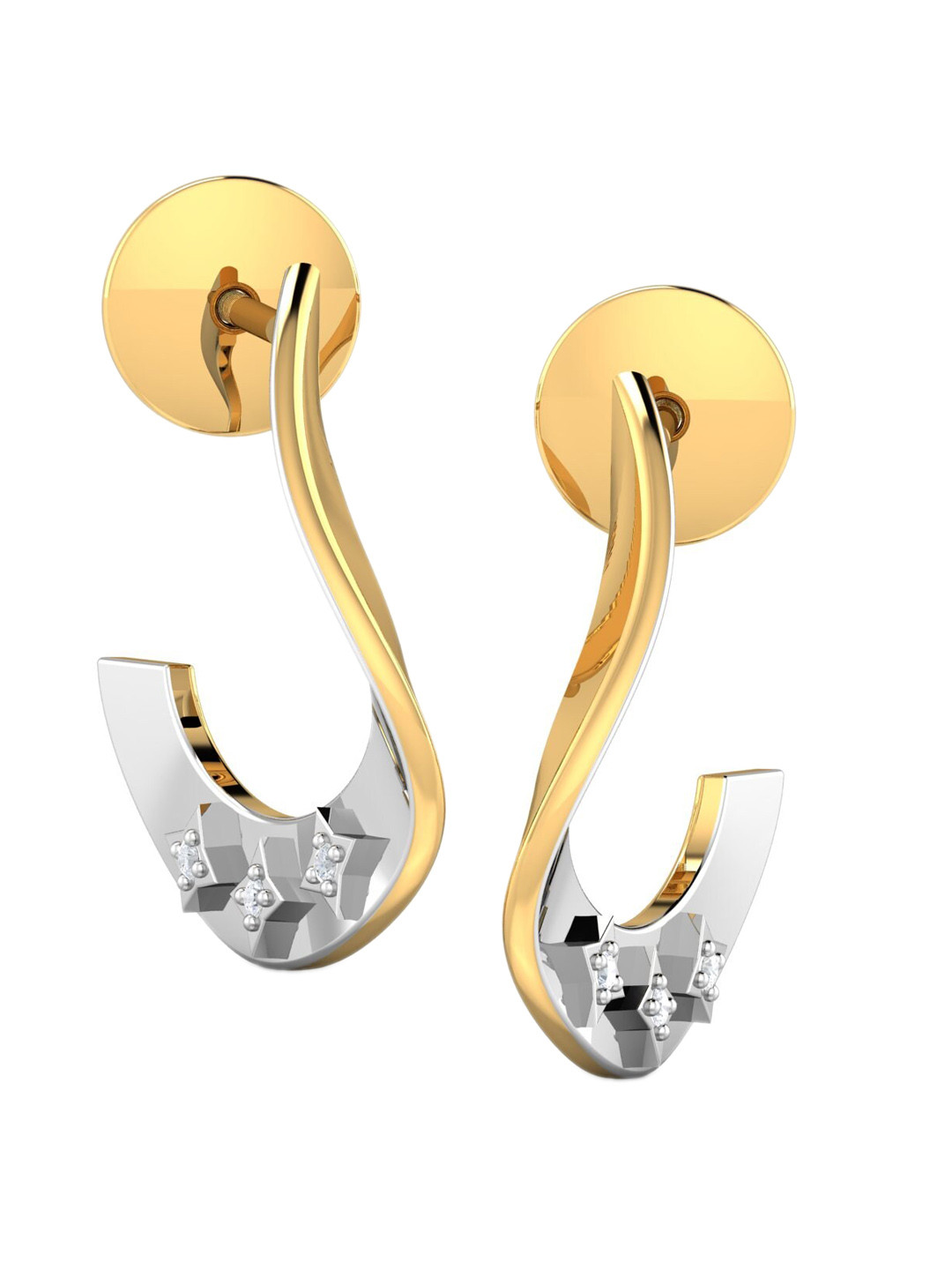 KUBERBOX Atara 18KT Gold Diamond-Studded Earrings-1.8gm