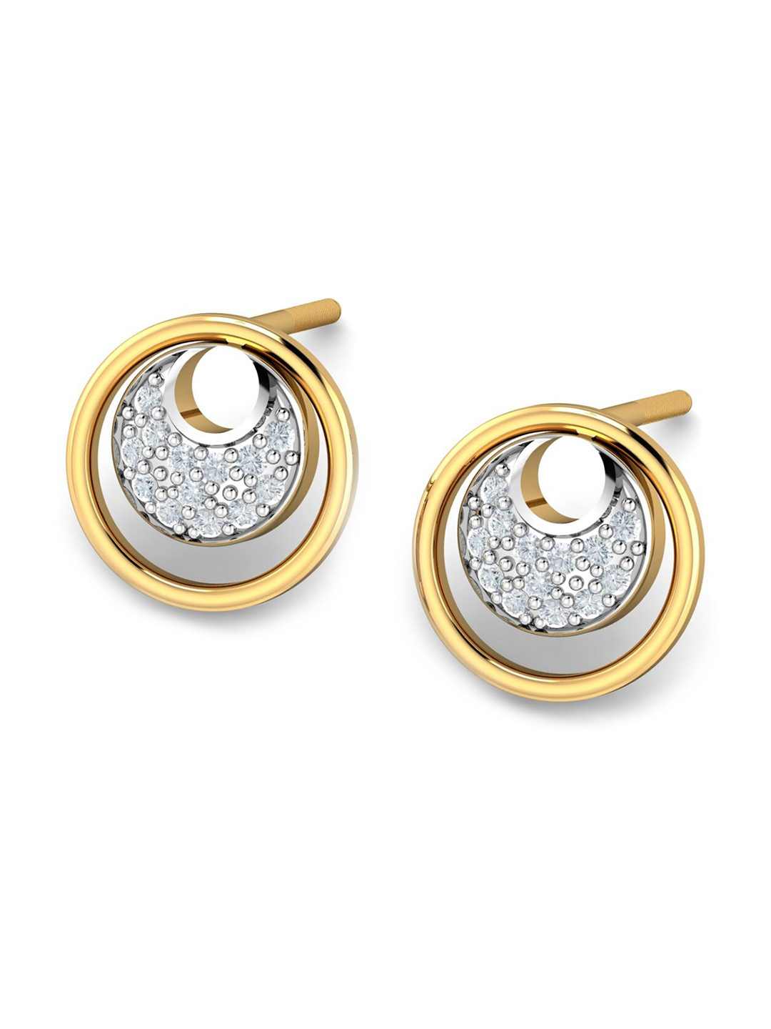 KUBERBOX Derya 18KT Gold Diamond-Studded Earrings-1.56gm