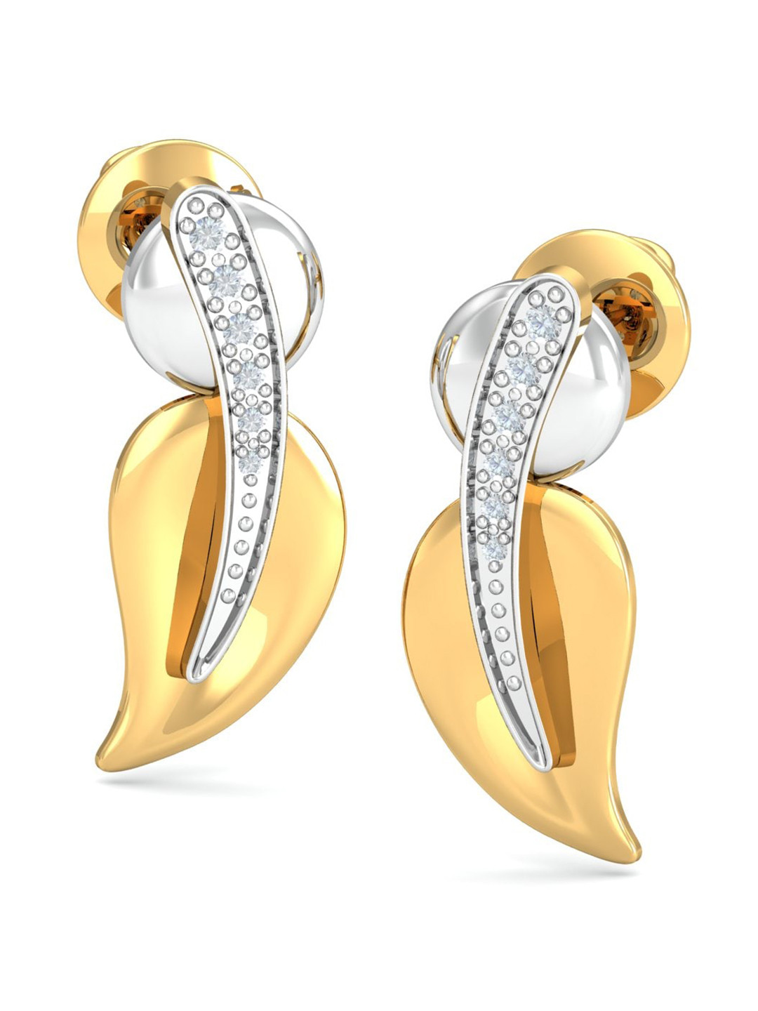 KUBERBOX 18K Gold Diamond-Studded Earrings - 2.88g