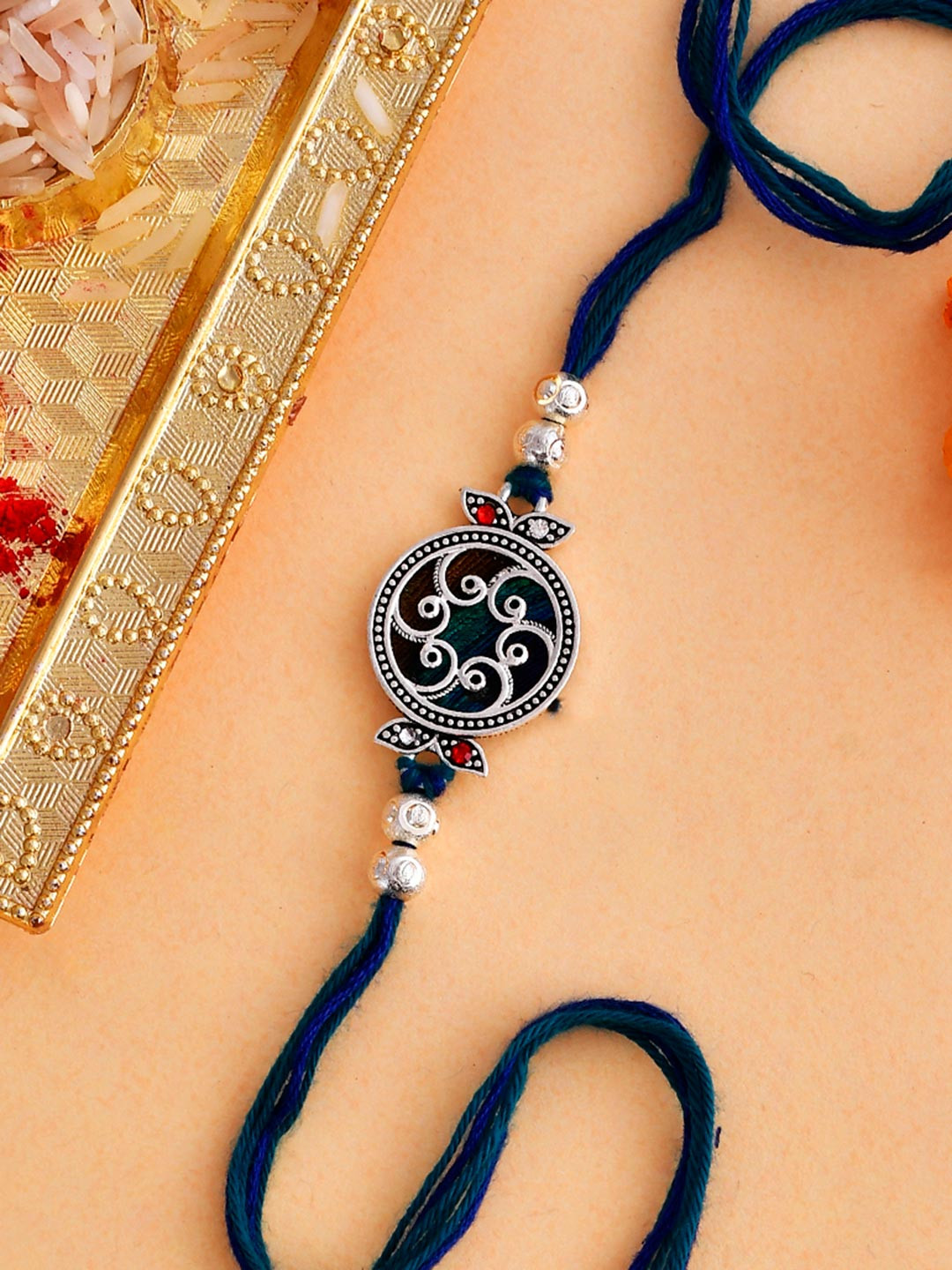 Voylla Beaded Mandala Inspired Thread Rakhi
