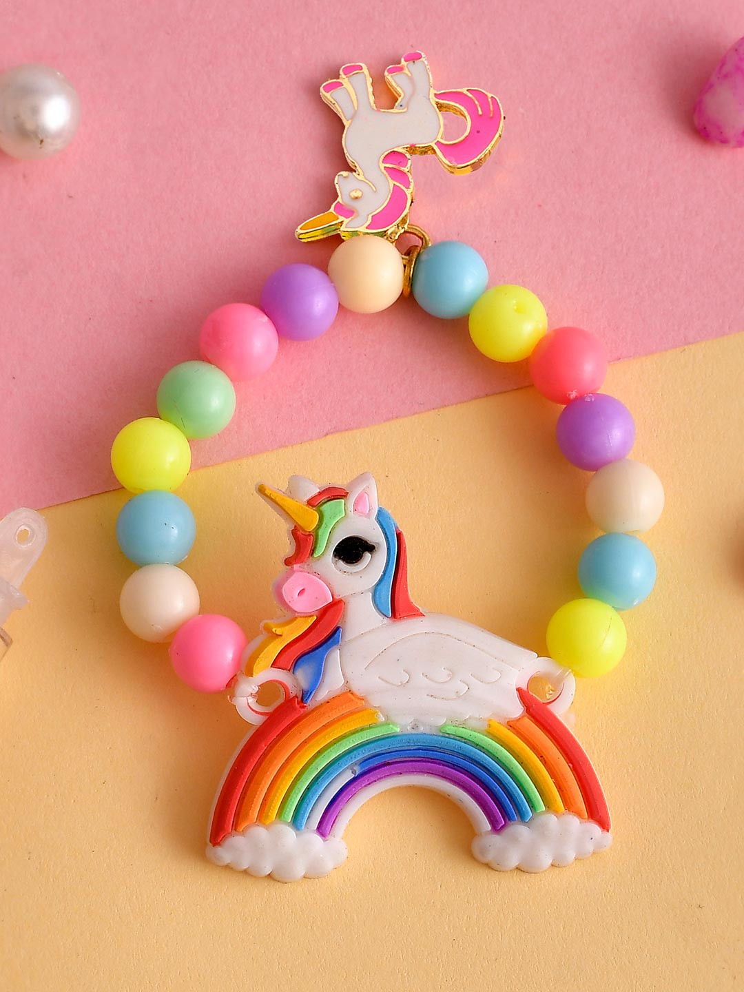 Voylla Kids Colorful Rainbow & Unicorn Beaded Rakhi