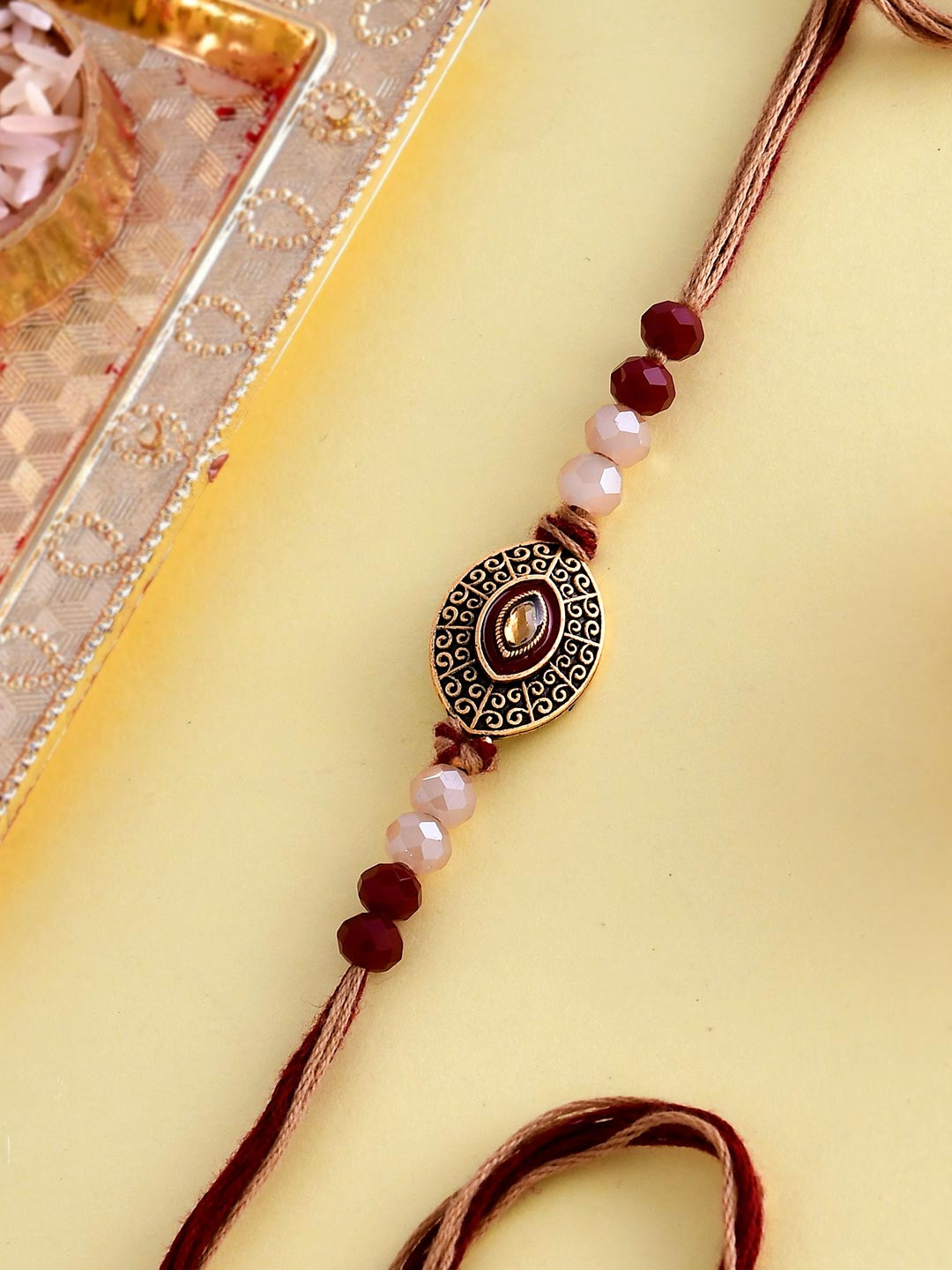 Beaded Gem Studded Thread Rakhi | Voylla Rakhi