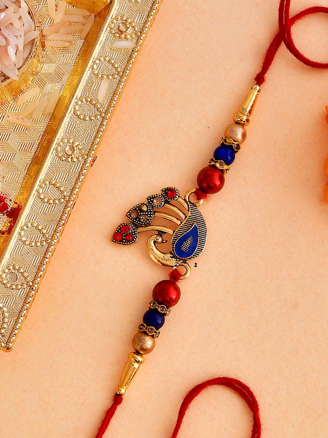 Voylla Peacock Charm Thread Rakhi