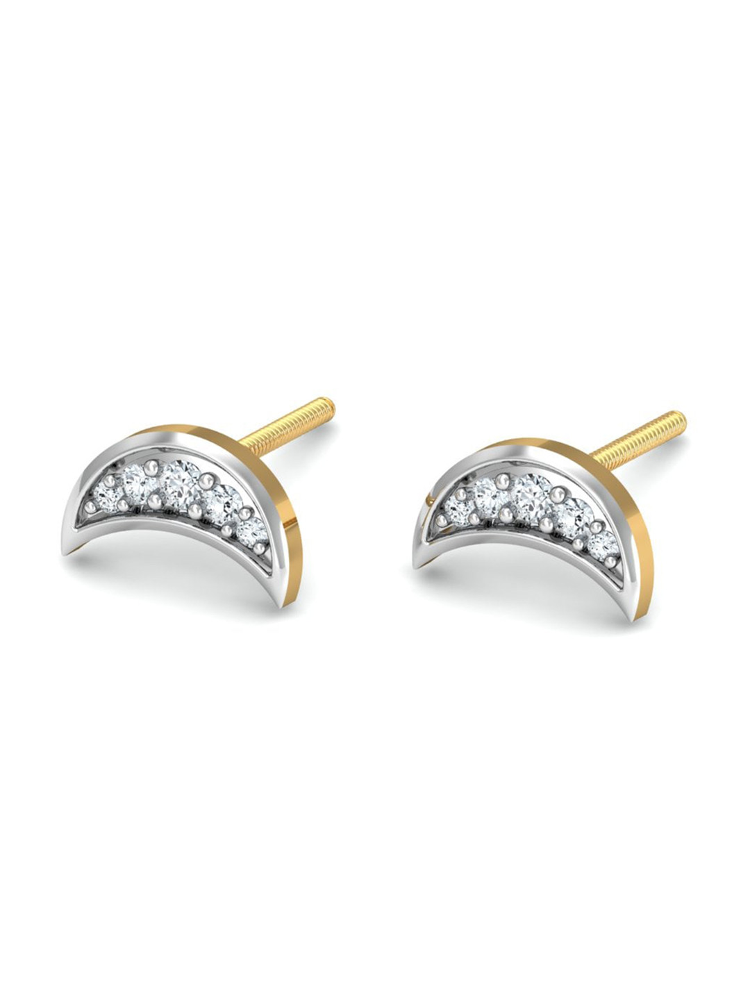 KUBERBOX 18KT Diamond Studded Gold Earrings- 0.77 gm