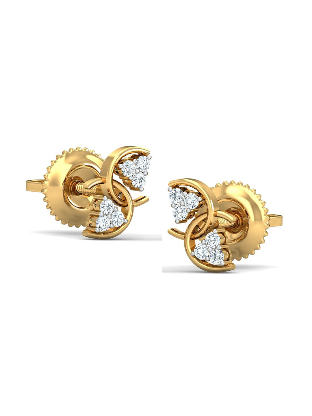 KUBERBOX Anvayin 18K Gold Diamond Studded Earrings - 1.4 g