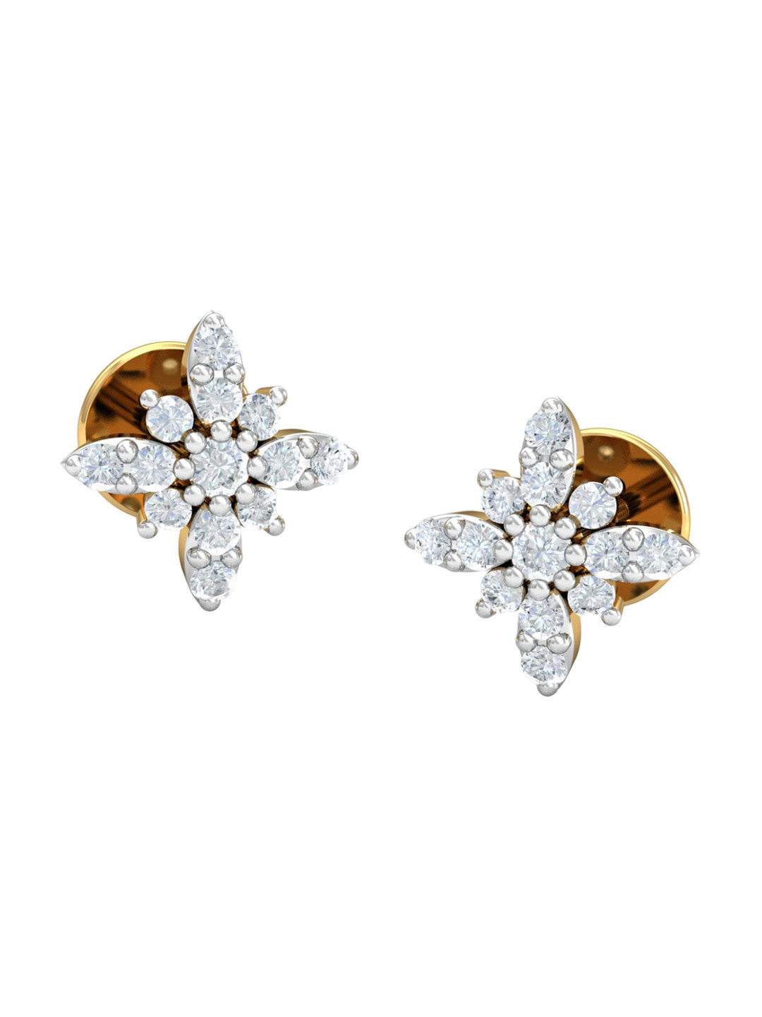 KUBERBOX Sreeja 18KT Gold Diamond Studded Earrings - 1.48g