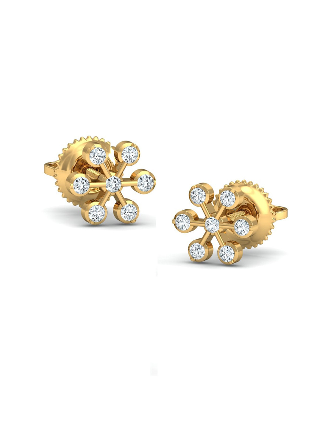 KUBERBOX Meghan 18KT Gold Diamond-Studded Earrings-1.12gm