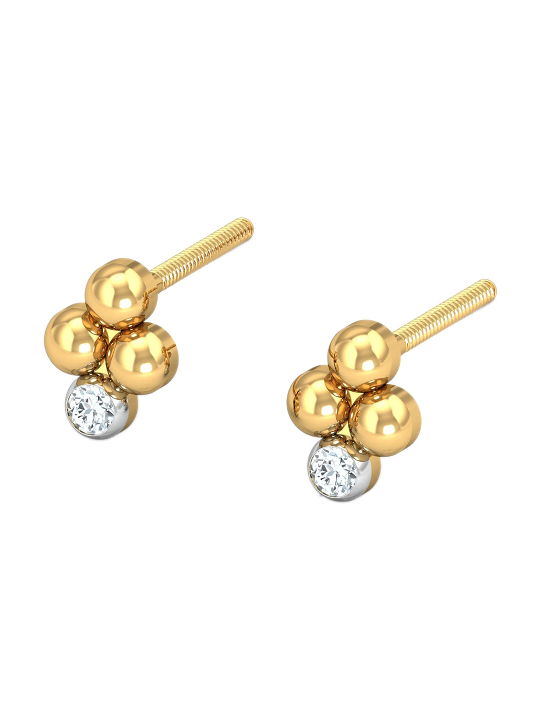 KUBERBOX Mukta 18KT Gold Diamond-Studded Earrings-1gm