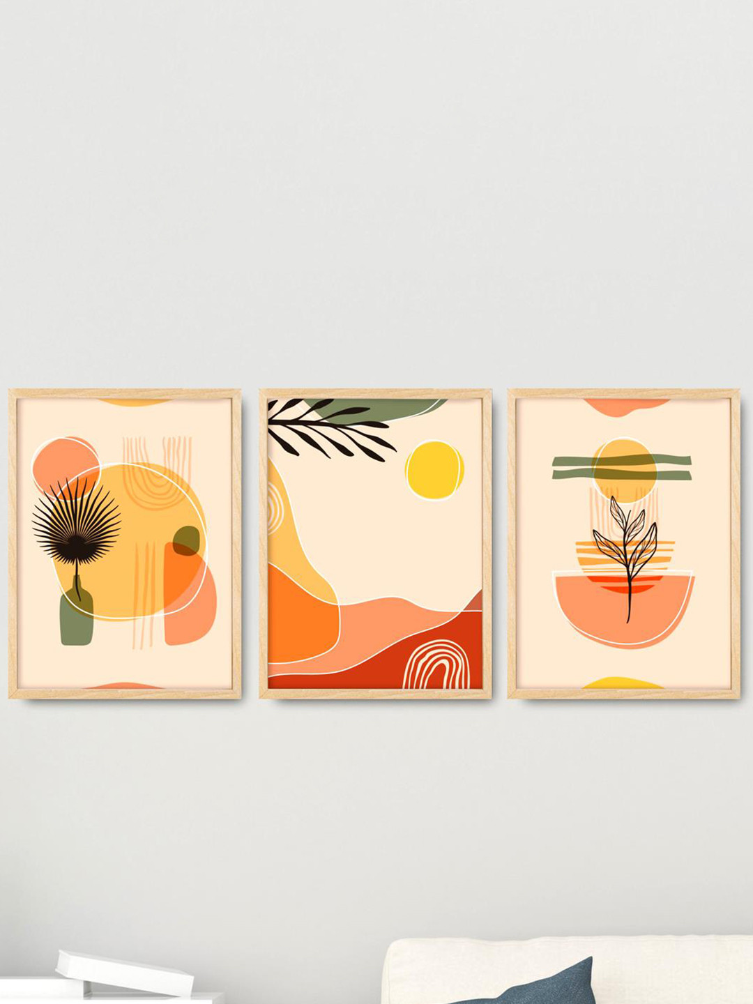 SAF Paper 3 Piece Wall Rectangle Paintings Wall Art - 40.5 x 19.5 In
