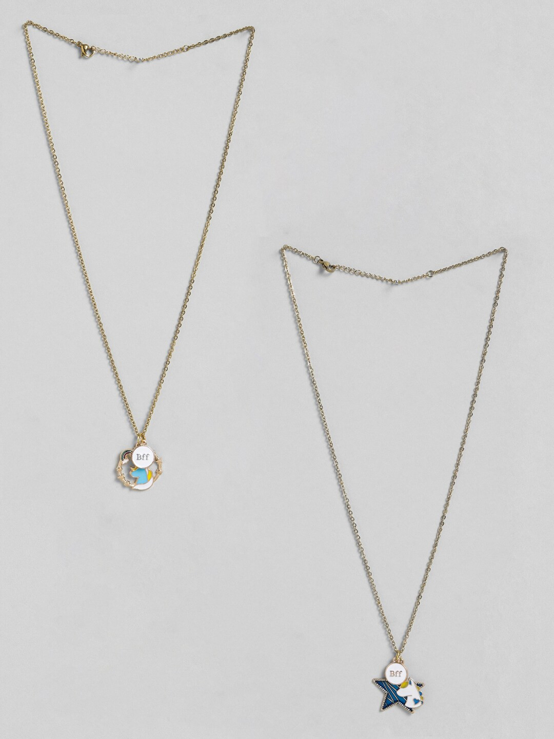 EL REGALO Set Of 2 Stone-Studded Minimal Necklace