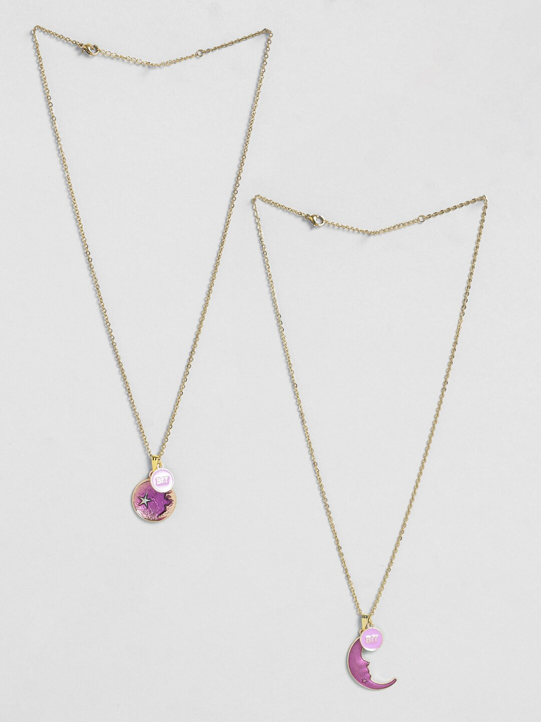 EL REGALO Set Of 2 Stone-Studded Minimal Necklace