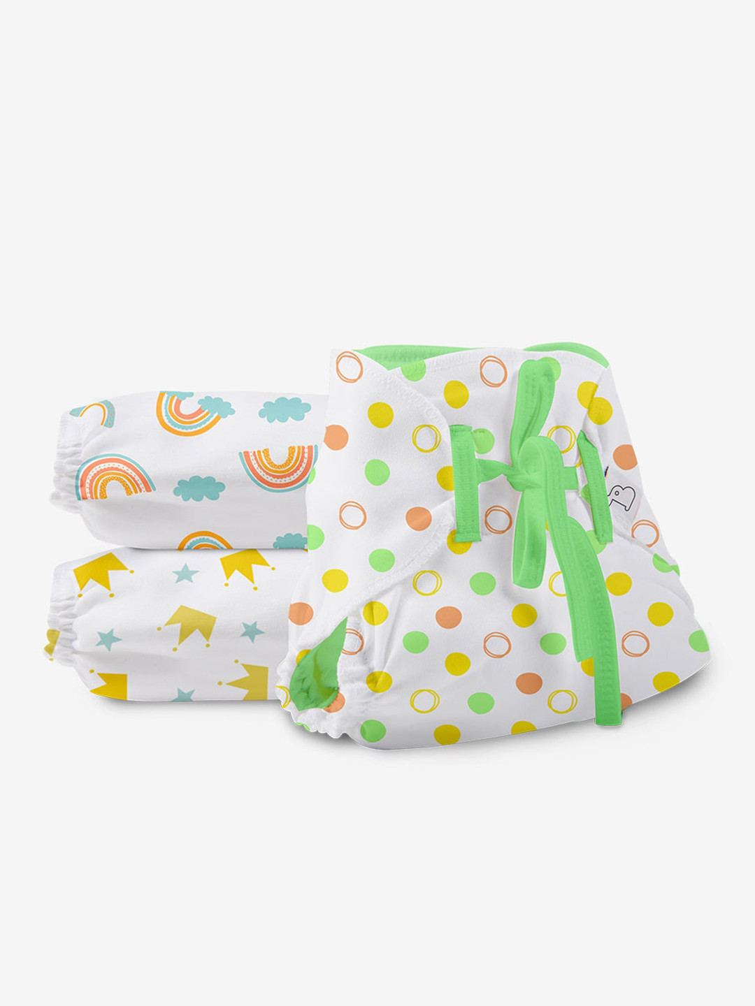 SuperBottoms Infants Set Of 3 Printed Dry Feel Langot Nappies
