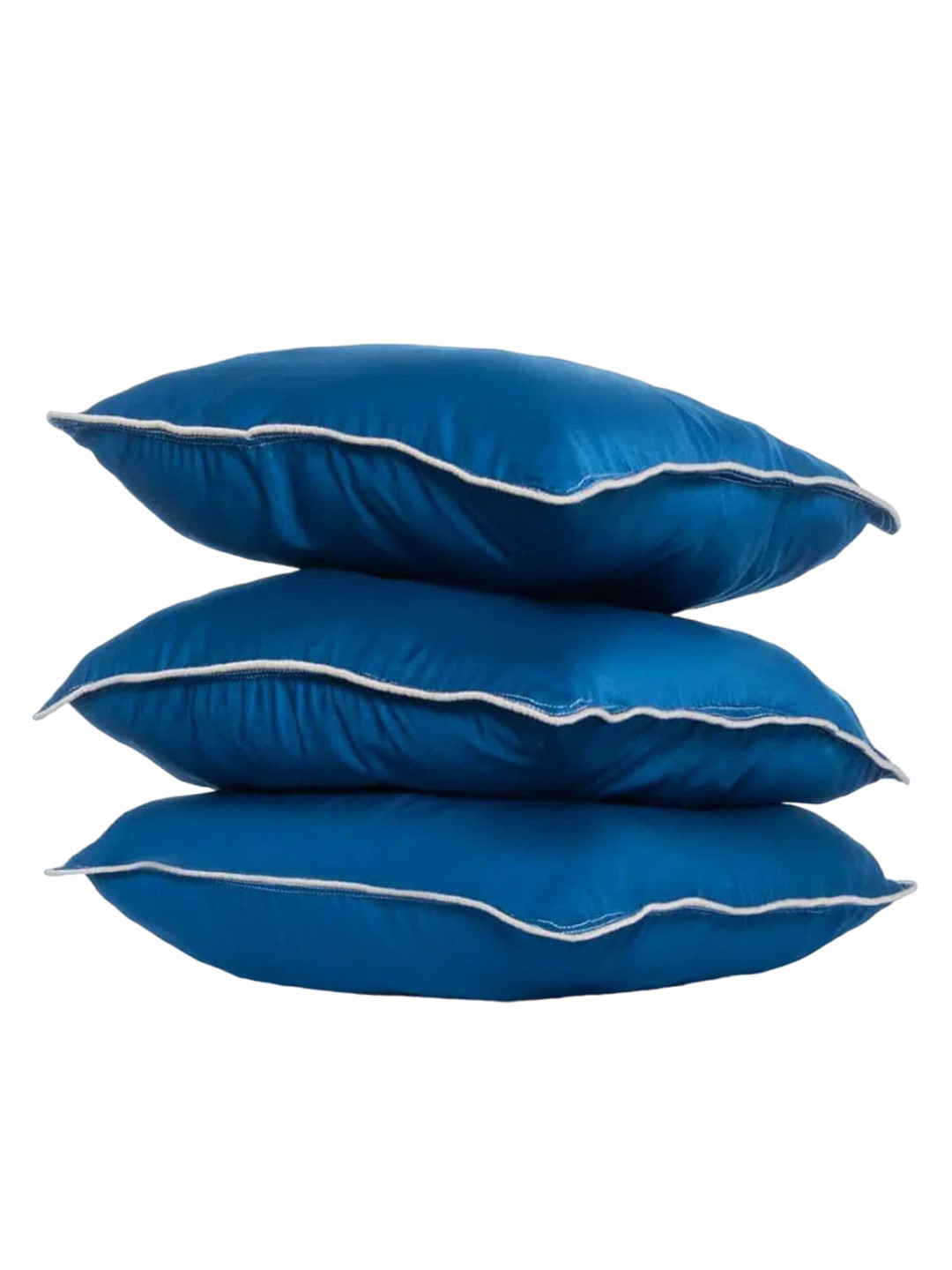 wakefit Teal Blue 3 Pieces Cotton Pre-Filled Cushions