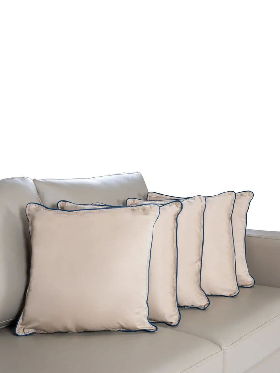wakefit Taupe 5 Pieces Cotton Sqaure Pre-Filled Cushions
